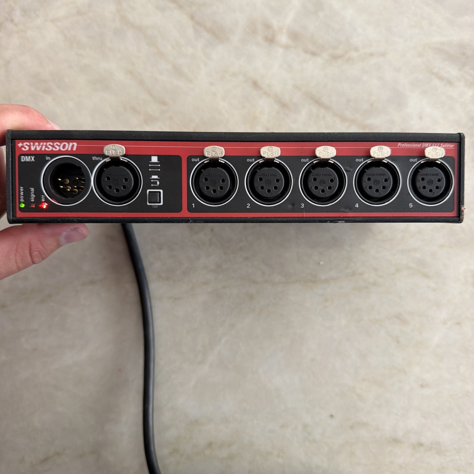 Swisson XSP-5B-US DMX Optical Isolator Splitter & Booster, Box Style, 5-pin