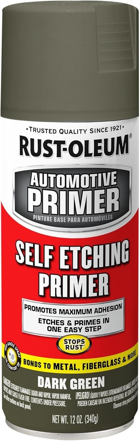 Dark Green Truck Self Etching Primer Spray Protection Automotive Paint 12oz