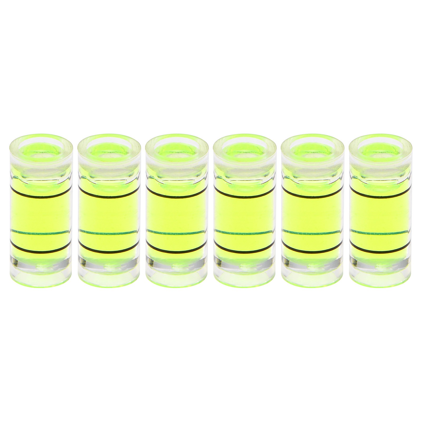 6Pcs, Small Cylindrical Bubble Level Vials 7x16mm Levels Measuring Tools