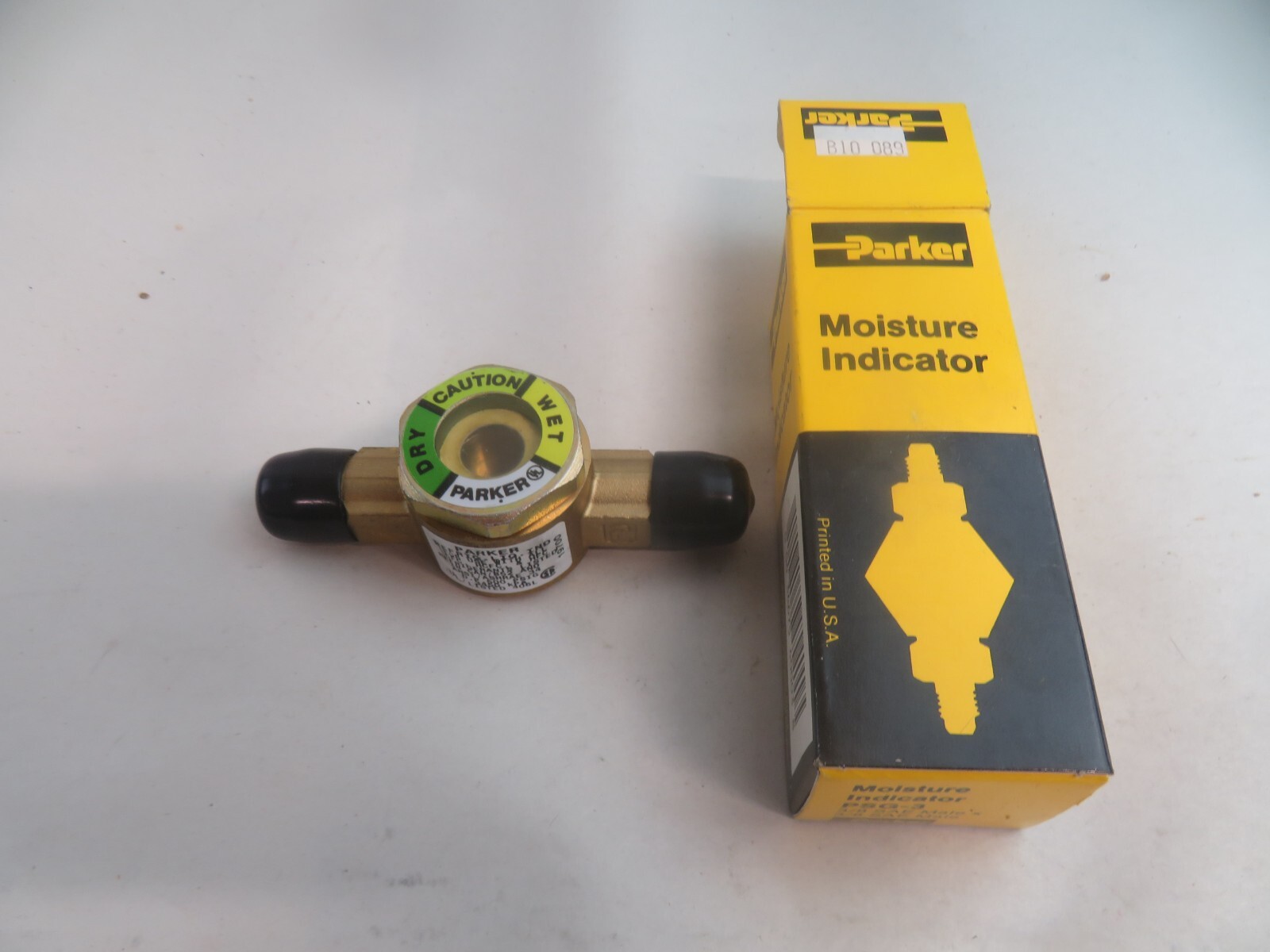 Parker Moisture Indicator PSG-3, 3/8 SAE Male 3/8 SAE Male, Copper