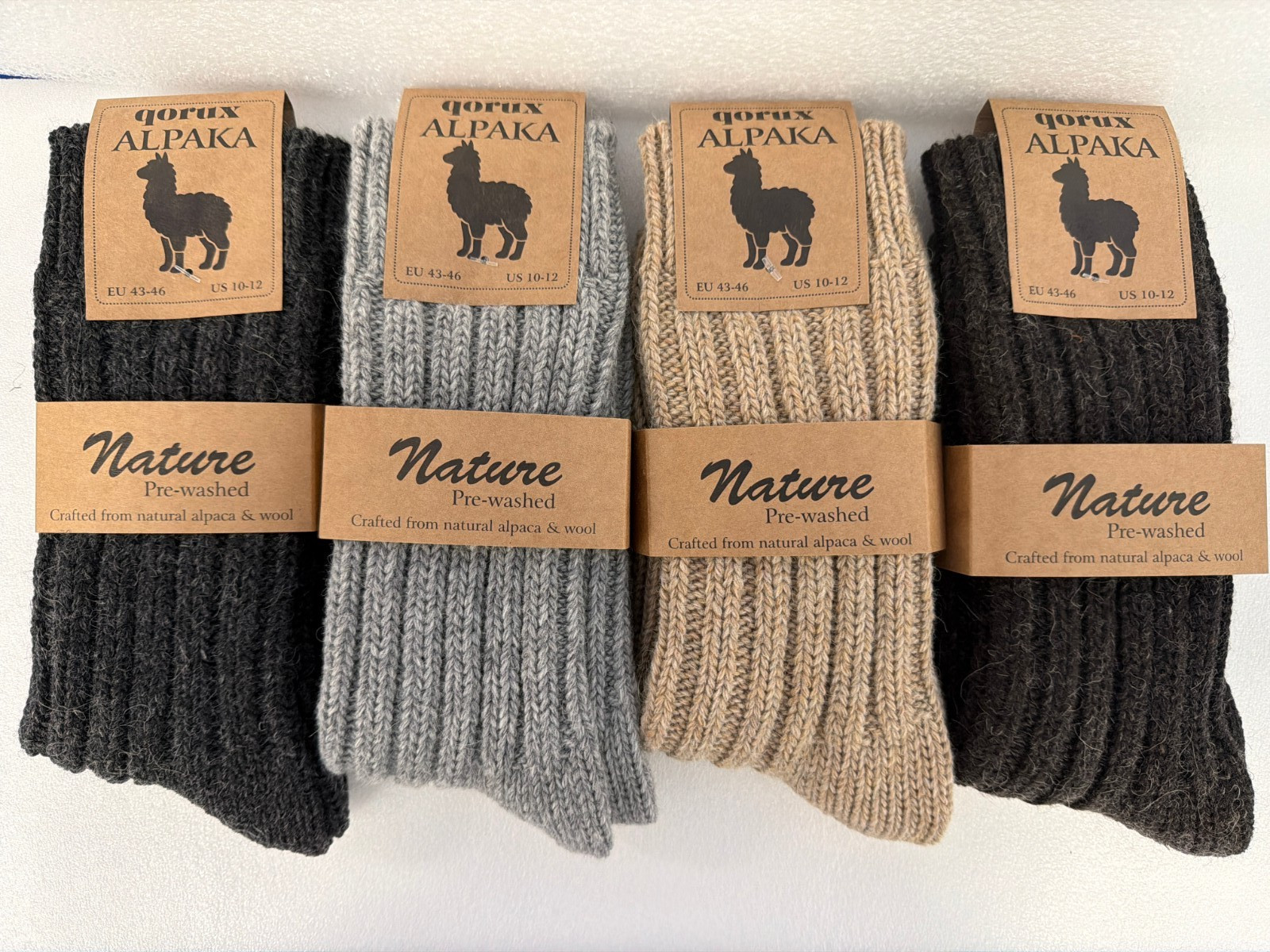 4 pairs alpaca wool socks thermal tick knitted winter socks for women & men