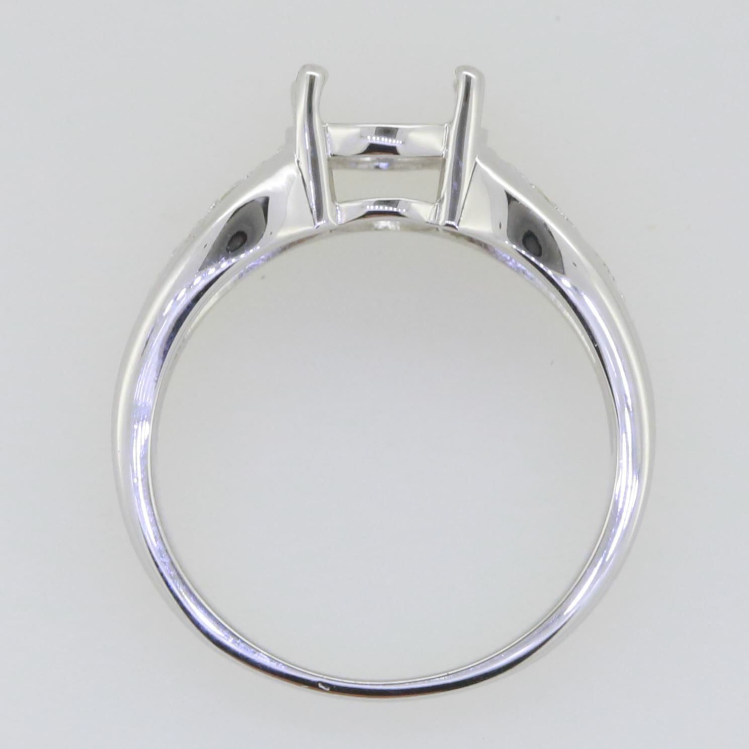 Sterling Silver Semi Mount Ring Setting Oval OV 10x8mm Topaz Solid