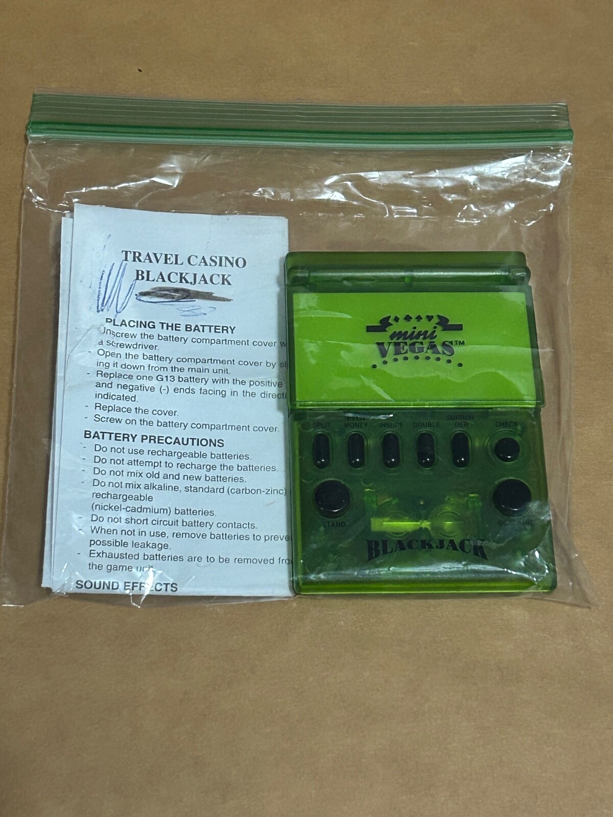 Vintage 1994 Micro Games of America Mini Vegas Blackjack w/ Instructions