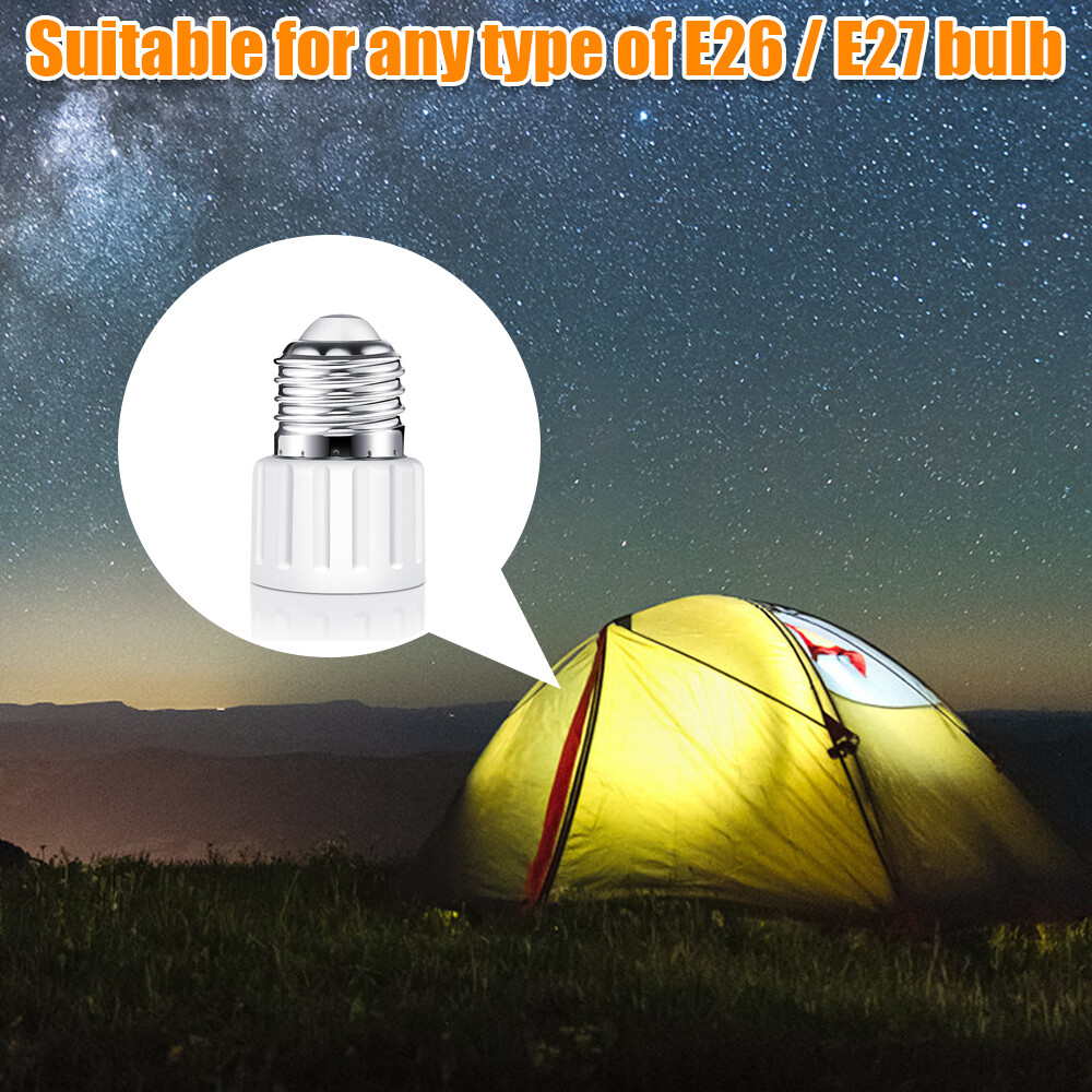 4Pcs E26/E27 3 Prong Light Bulb Socket to Plug Adapter Polarized Screw in Outlet