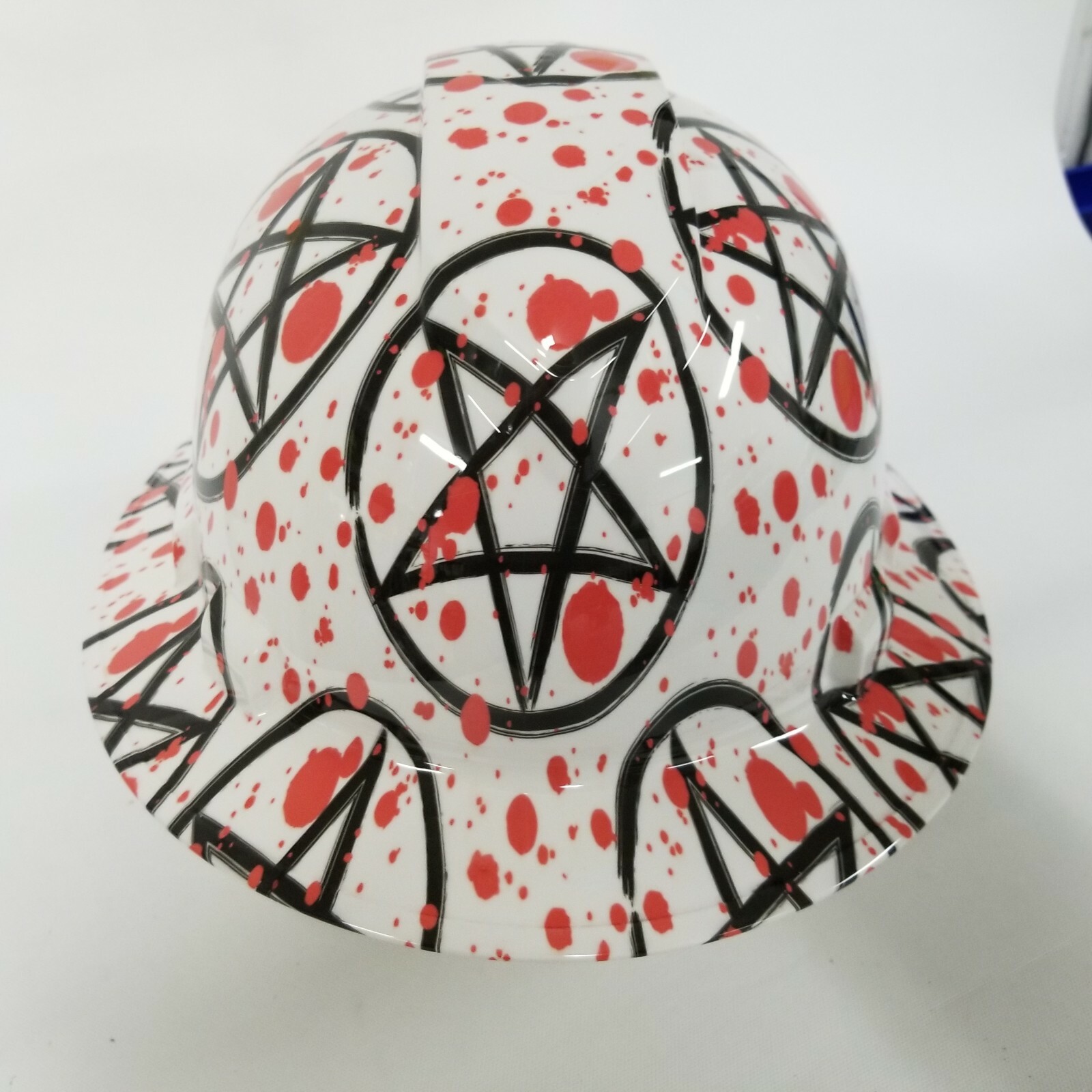 NEW FULL BRIM Hard Hat custom hydro dipped in SHOUT AT THE DEVIL, PENTEGRAM