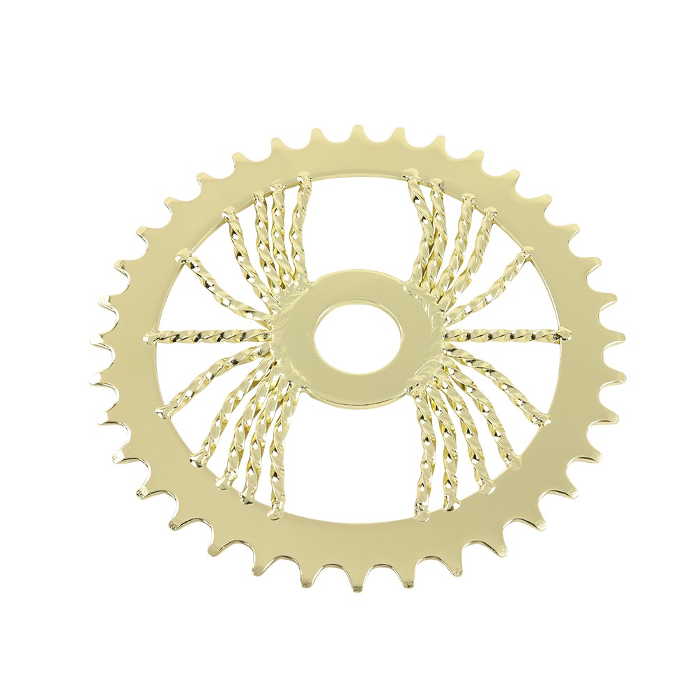 OG LOWRIDER SPIDER TWISTED STEEL 36 TEETH CHAINRING 1/2 X 1/8 GOLD