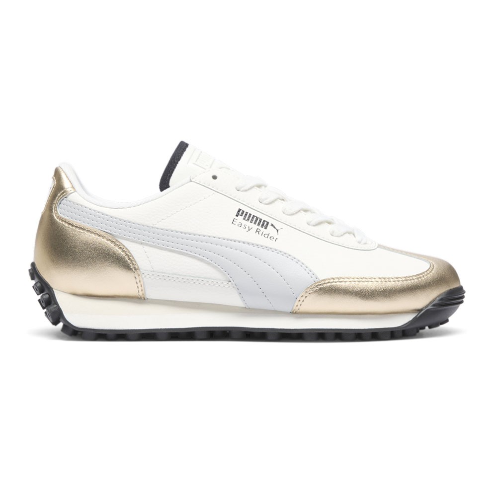 PUMA Easy Rider Mixed Metals Metallic Lace Up  Womens White Sneakers Casual Shoe