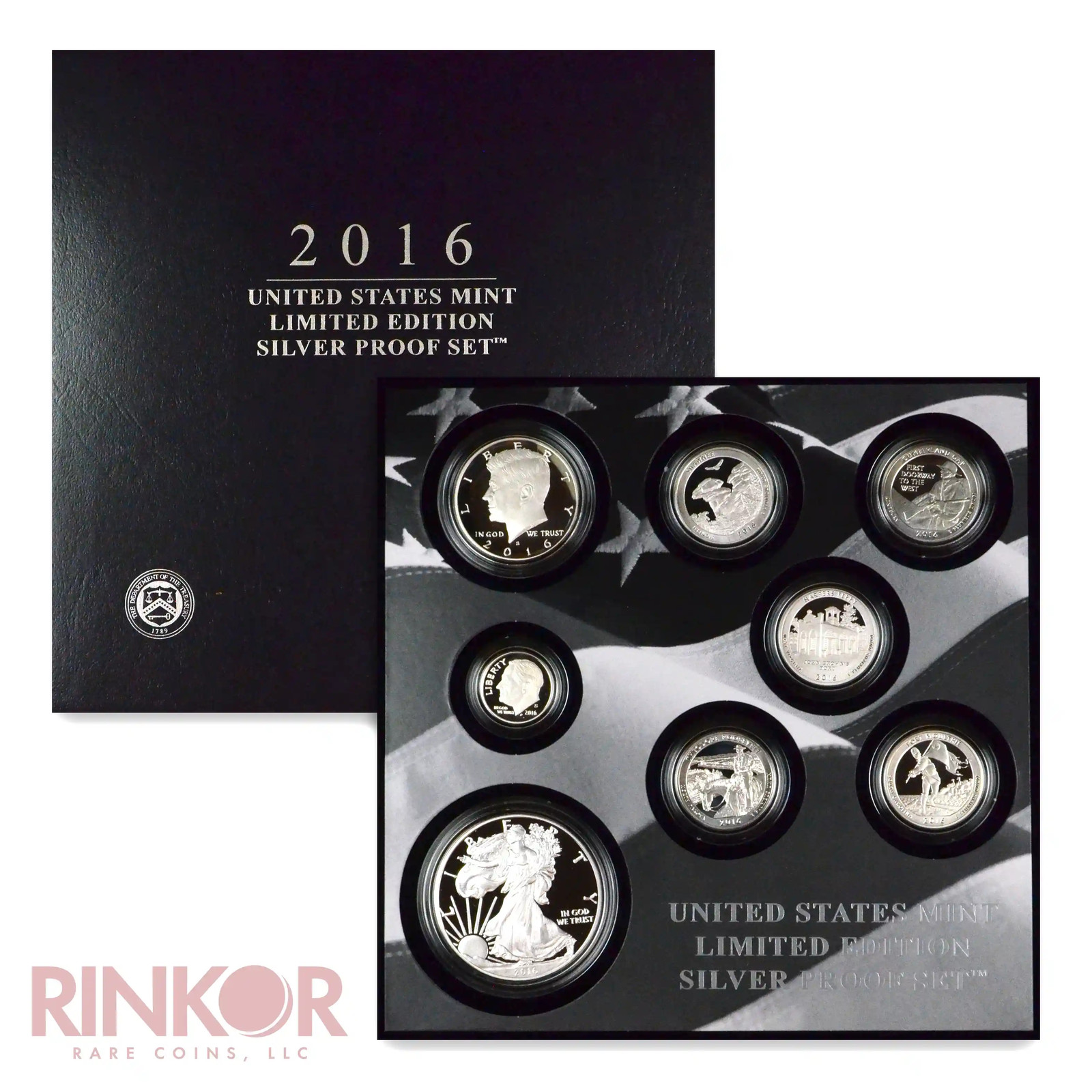 2016-S Limited Edition Silver 8-Coin Proof Set Box and CoA