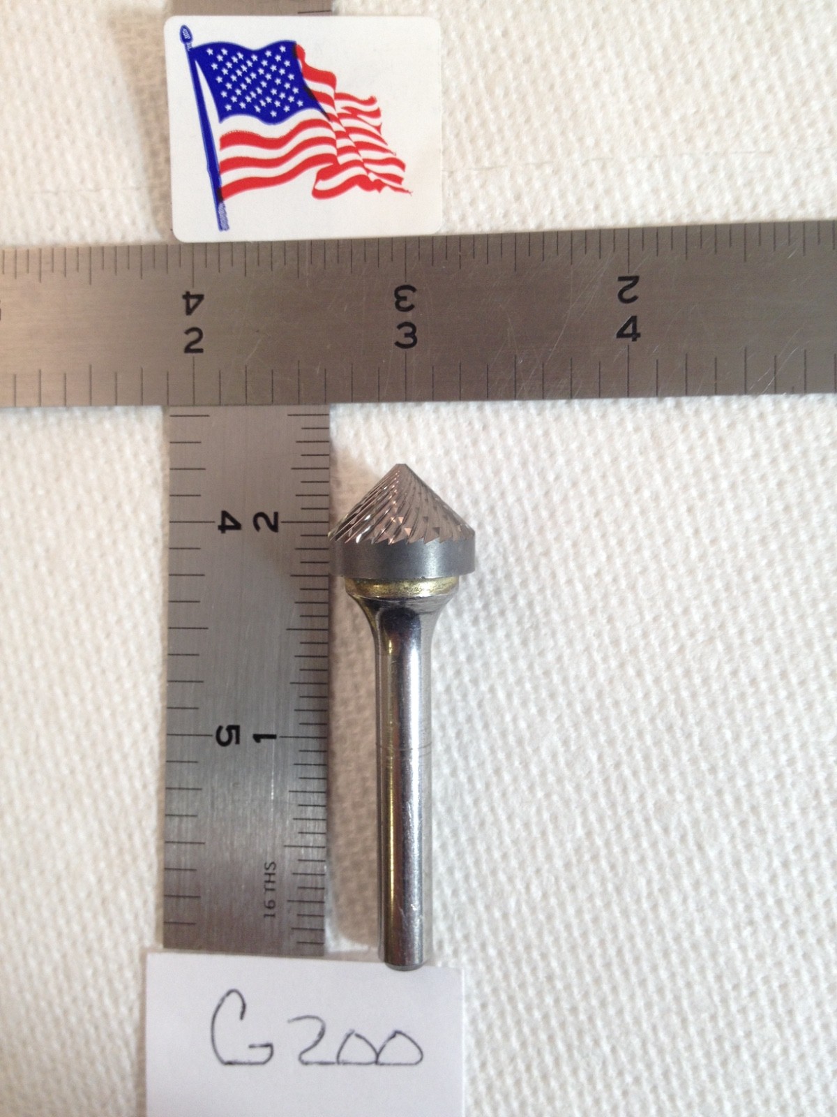 1 NEW FALCON / SGS 1/4" SHANK CARBIDE BURR SK-6 DOUBLE CUT 90° ANGLE. USA (G201)