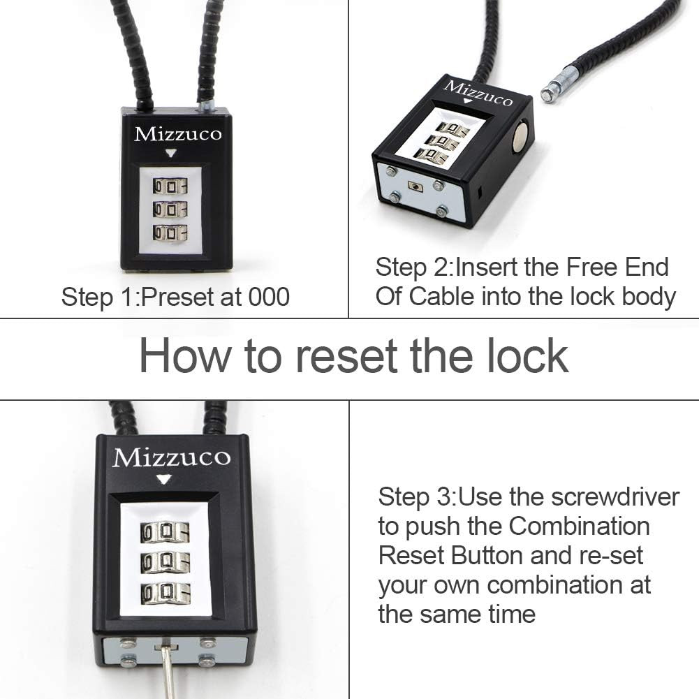 Trigger Lock 3 Digit Combination Gun Lock & Gun Cable Lock Compatible with Many