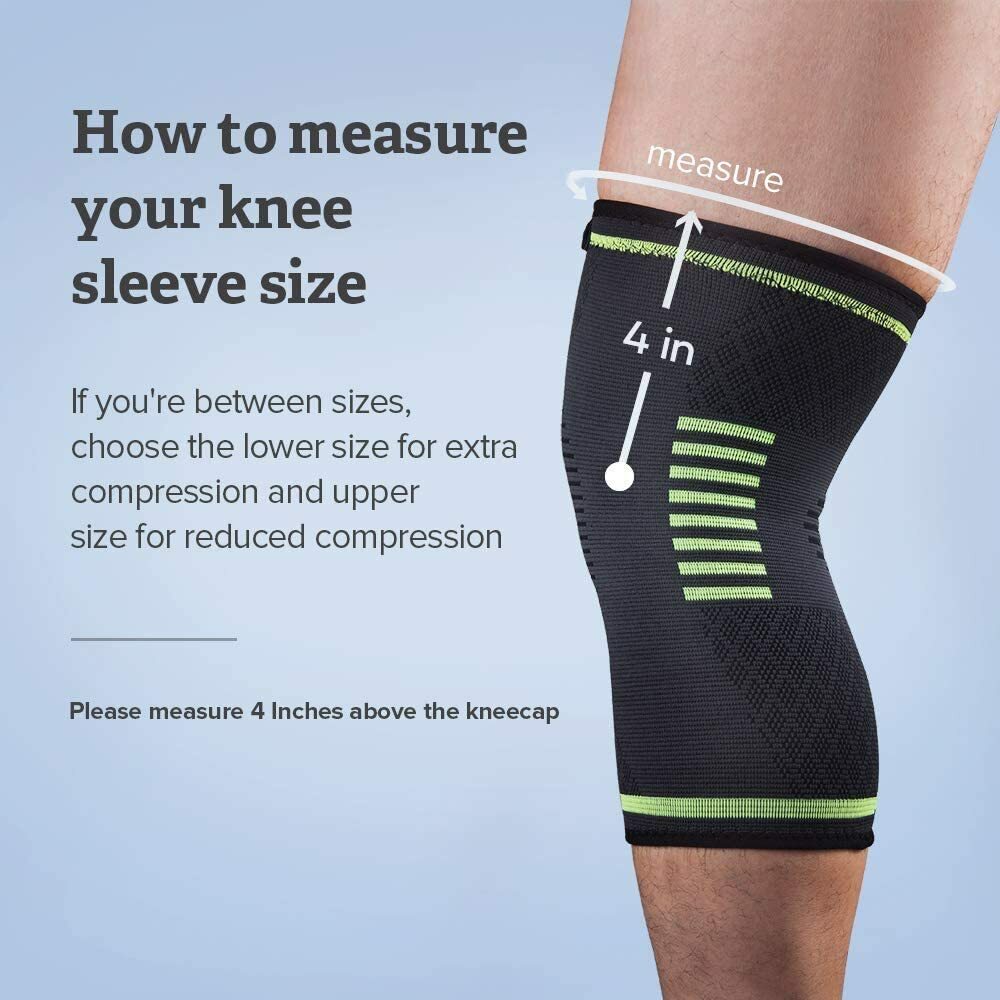 Sable Upgraded Knee Brace 2 Pack Compression Sleeves Support for Women & Men