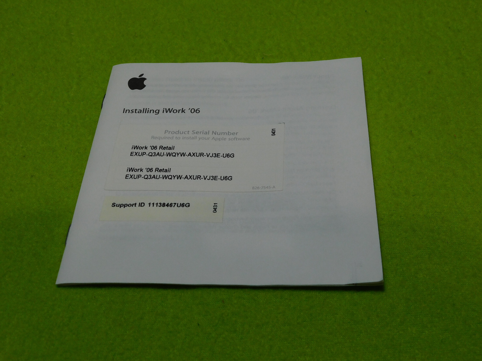 iWork 06 CD Plus 2 Booklets and More, Includes Orig. Box and Codes. Untested