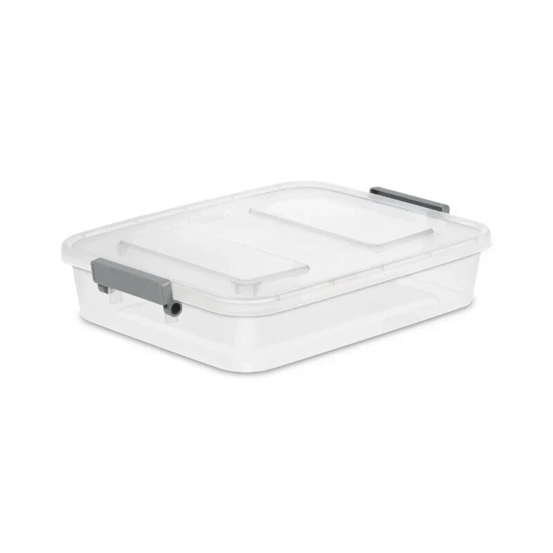 (4 pack) Sterilite 6.2 Qt. Modular Latch Box Plastic, Titanium