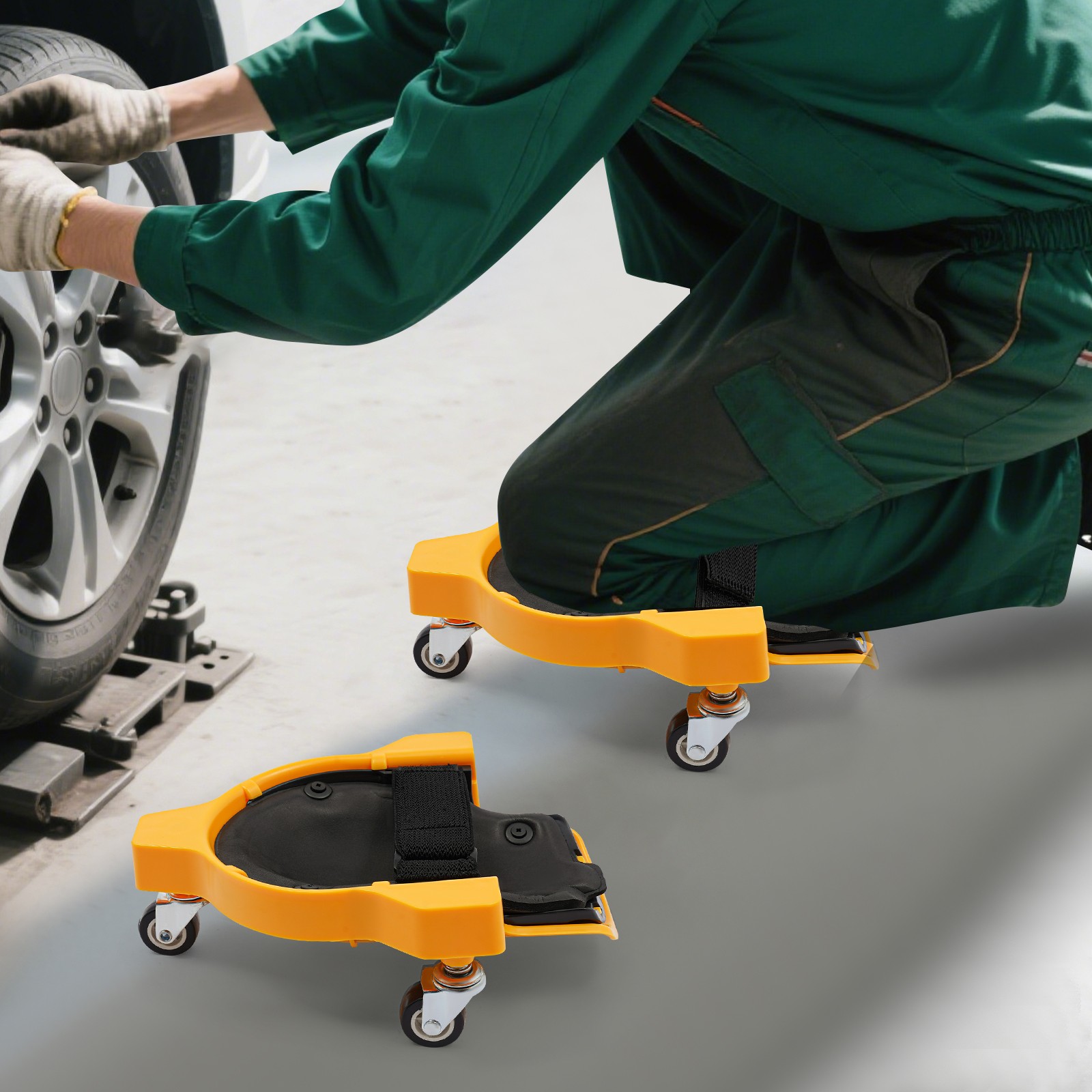 Rolling Knee Pads Adjustable Knee-Blades Durable Work Safety Sliding Knee Pads