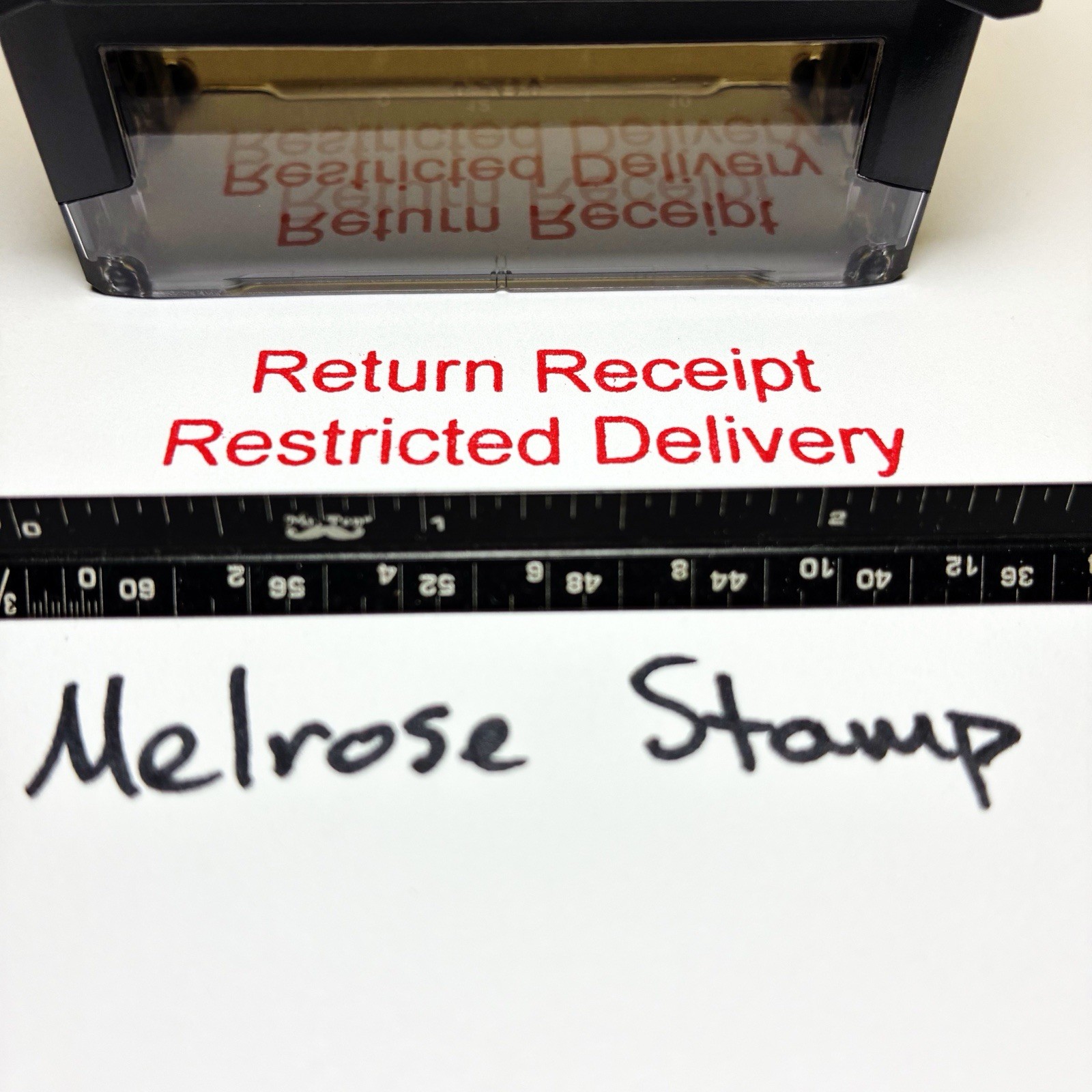 Return Receipt Restricted Delivery Rubber Stamp Red Ink Ideal 4913