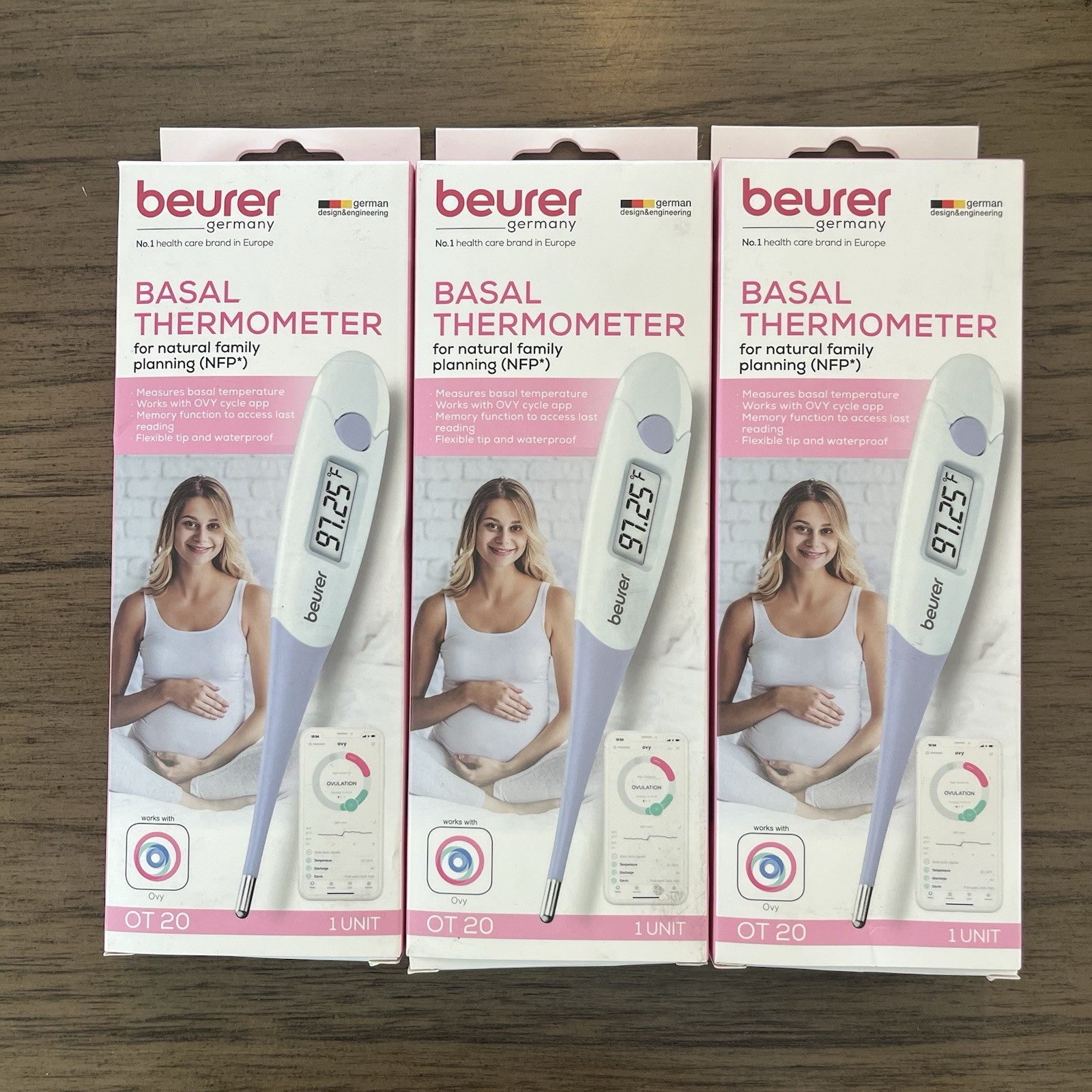 Lot Of 3 Beurer OT20 Digital Basal Thermometer Ovulation For NFP NEW