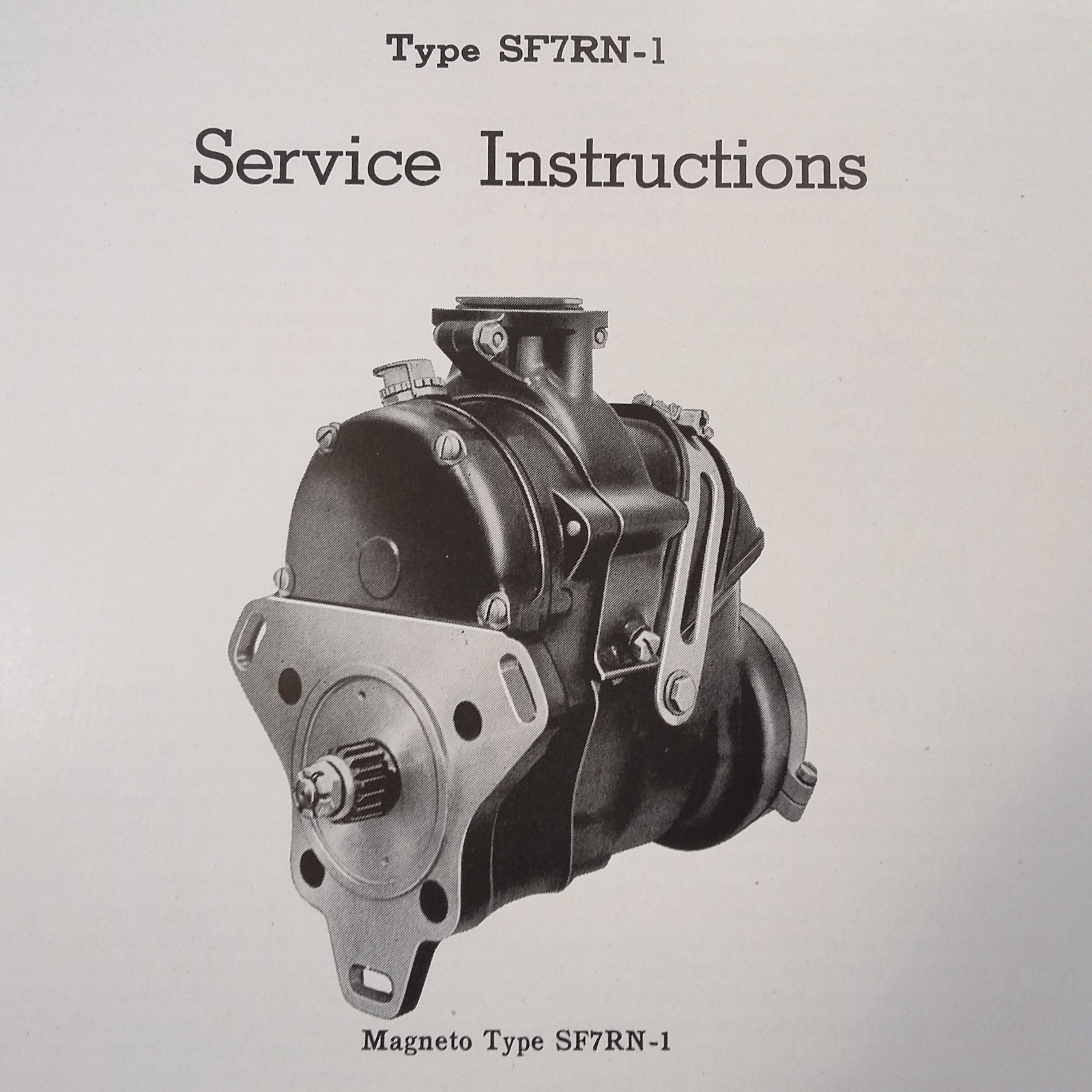 1943 Bendix Scintilla SF7RN-1 Service Instructions Booklet