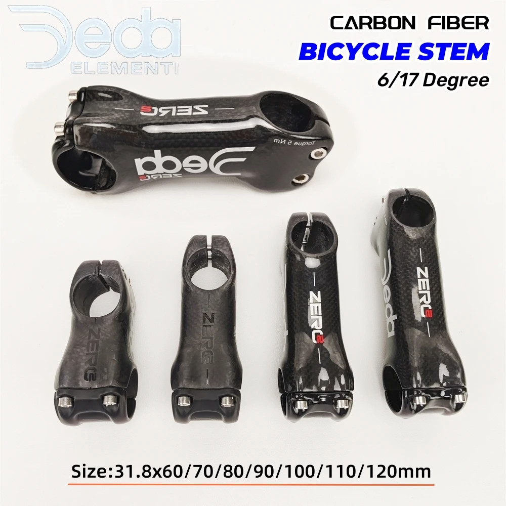 Carbon Fiber MTB Road Bicycle Stem 6/17 Degrees 31.8 * 60-120mm Bicycle Parts