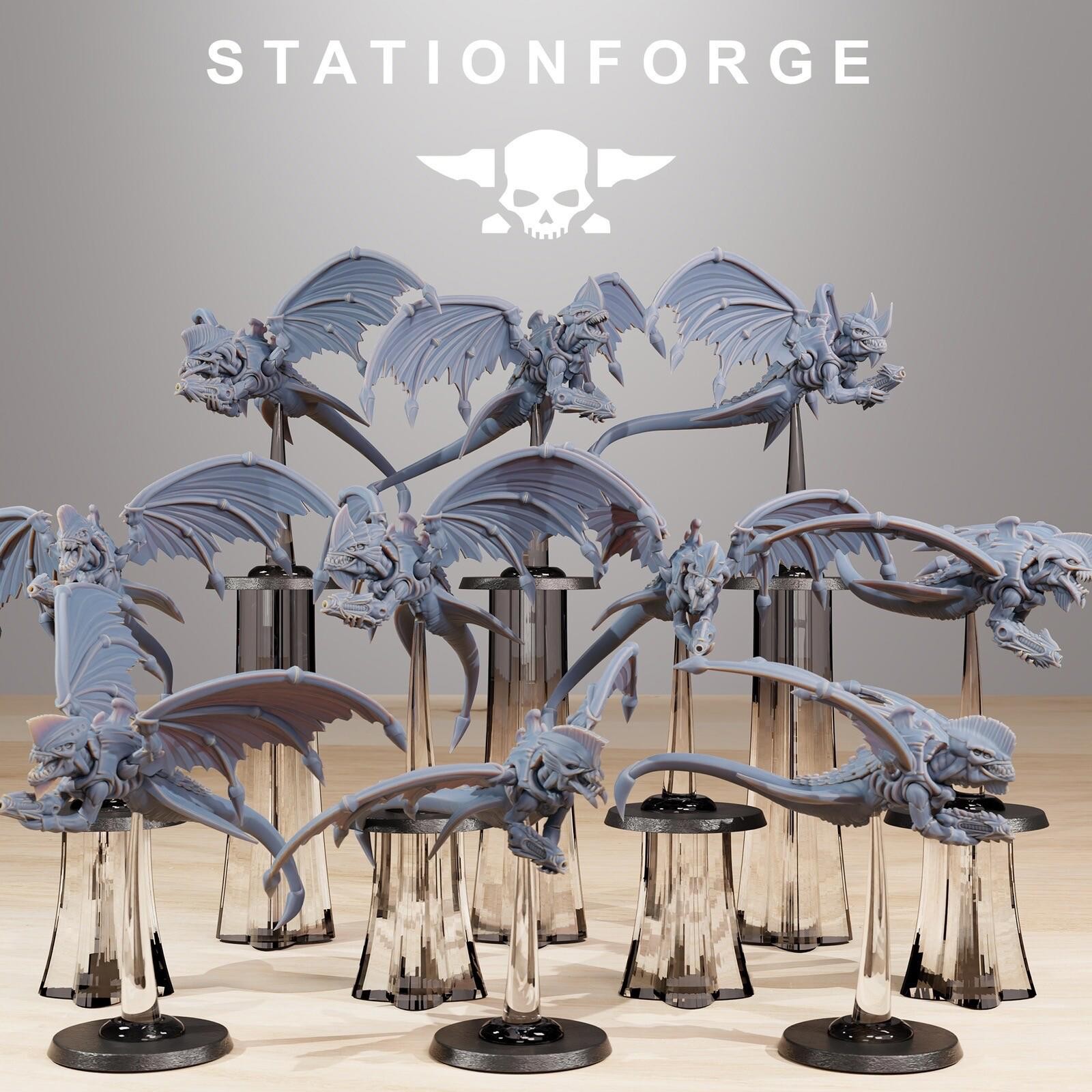 Xenarid Flyers x10 Leviathan Fleet Unit Resin Printed  Miniatures Hive Bugs