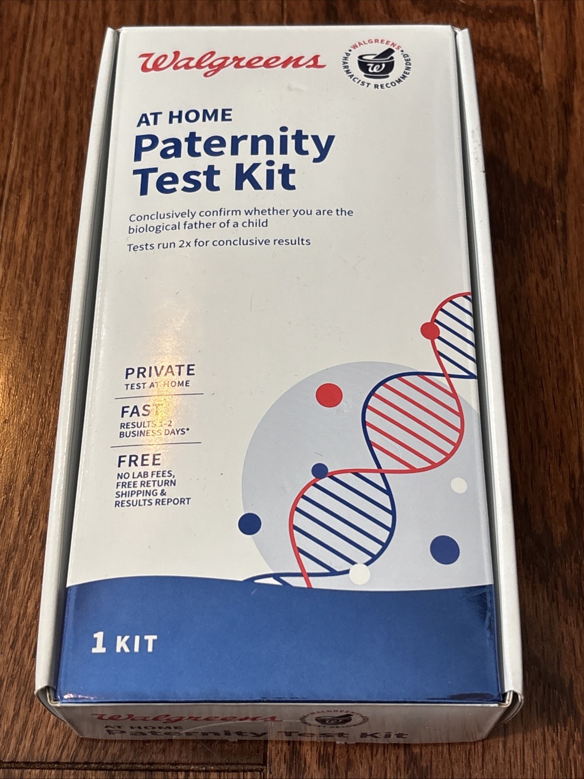 WALGREENS AT HOME PATERNITY TEST KIT TEST NO LAB FEES - 12.82