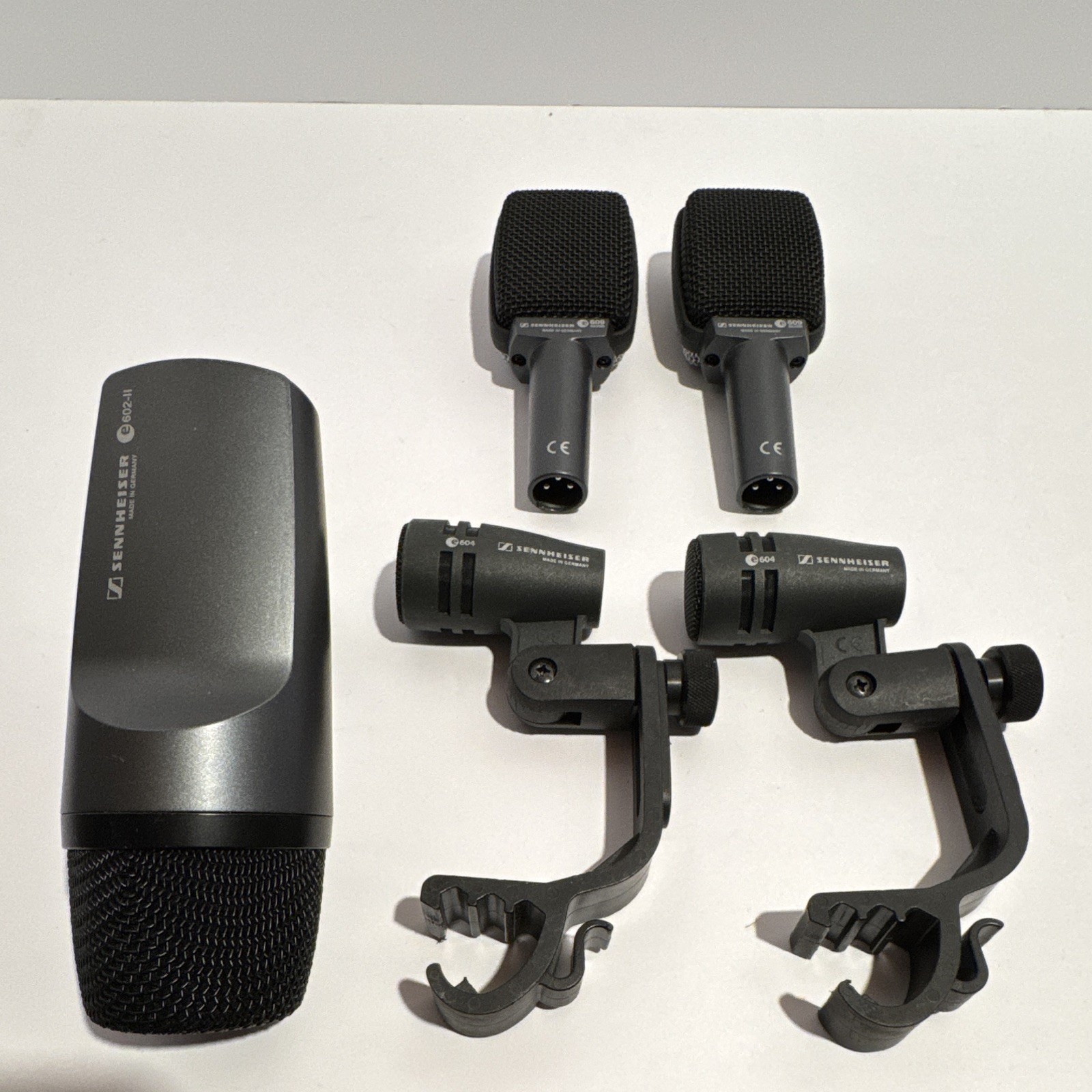 Sennheiser Mic Set: e 602-II - 2x e 604 - e 609  TESTED WORKING