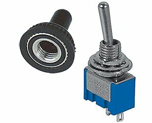 CES SPST Miniature Toggle Switch with Rubber Boot