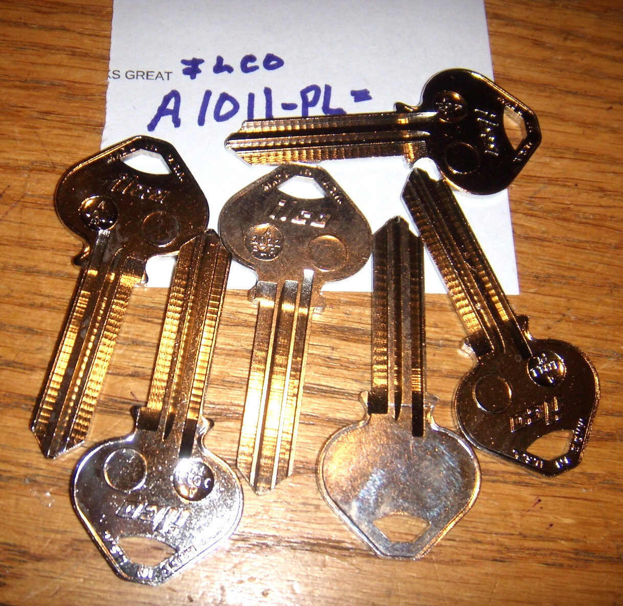 LOT OF 6 A-1011-PL Russwin ILCO Key Blanks SILVER Uncut Commercial Residential