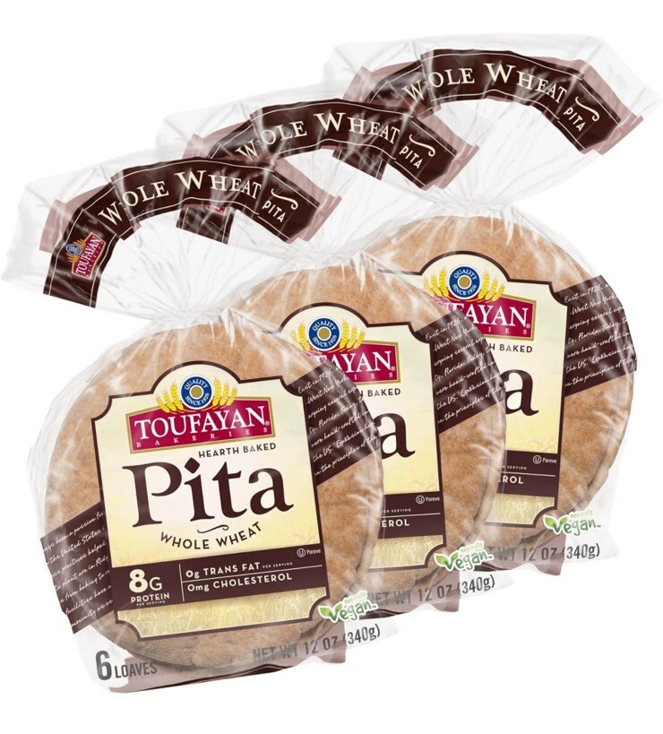 Mediterranean whole wheat Pita Bread. 3 packages. Kosher.