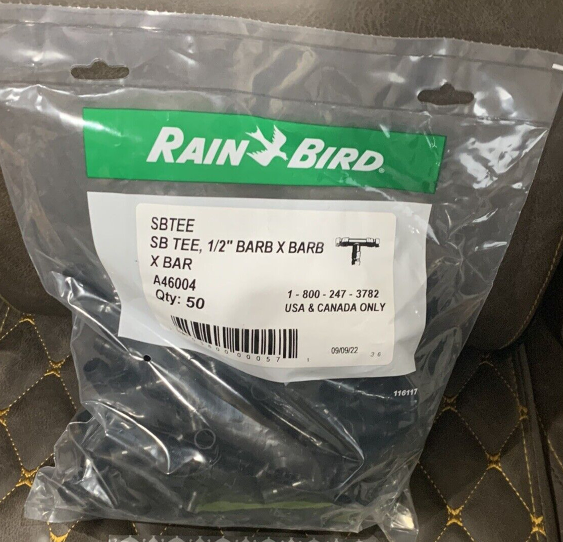 50 Pack Rain Bird Irrigation Swing Pipe Barbed Tee SB TEE 1/2" A46004 Barb SBTEE