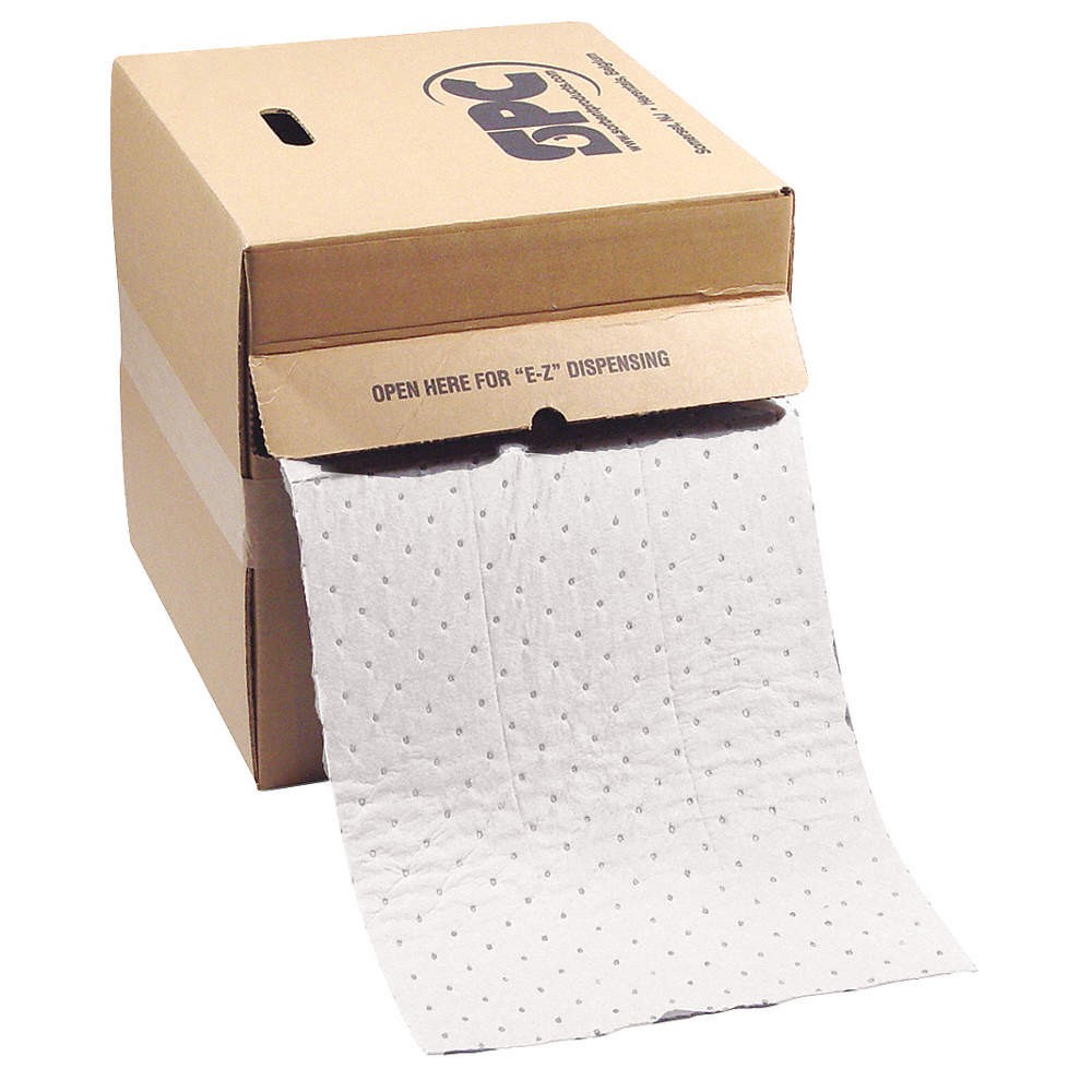 BRADY SPC ABSORBENTS OP550 Absorbent Roll,Oil-Based Liquids,White 5TZX1
