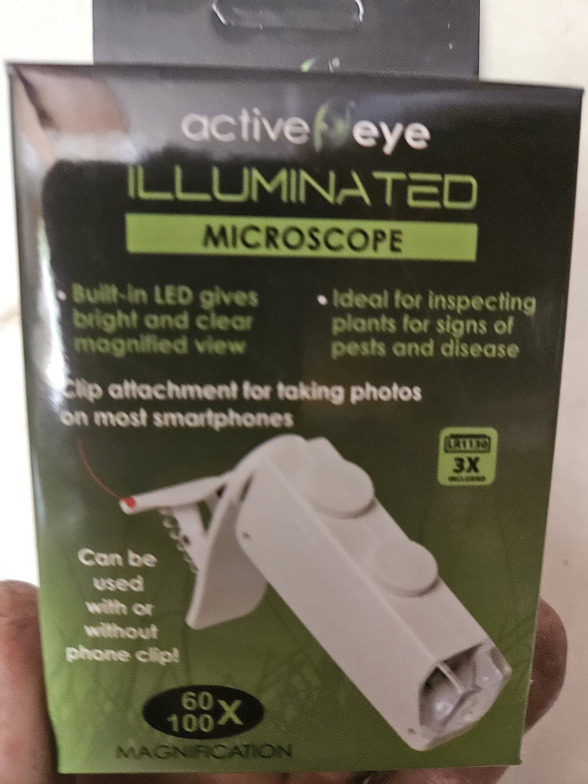 Hydrofarm AEM60100 60x-100x Active Eye Illuminated Microscope New