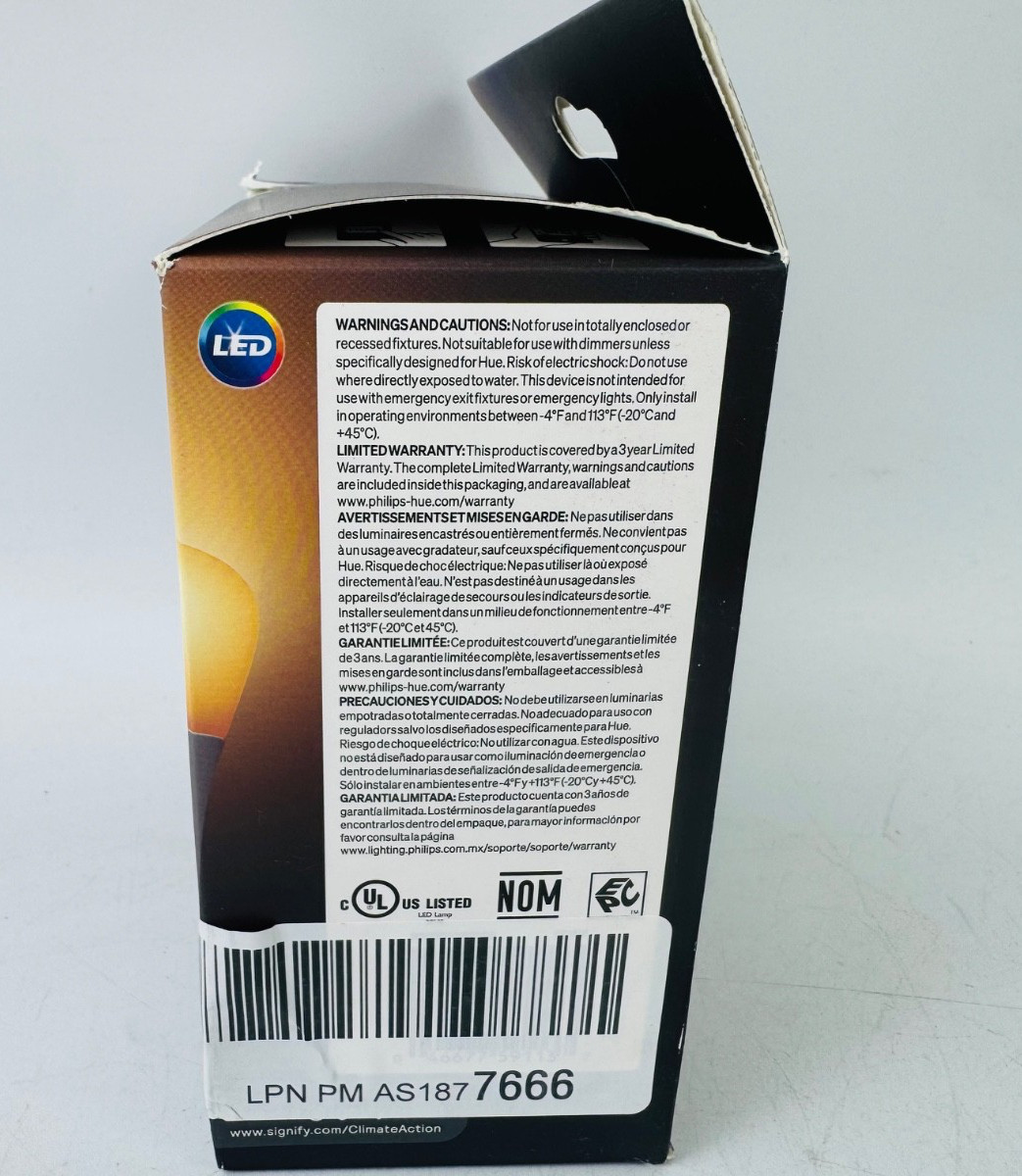 Philips Hue WhiteAmbience A19 E26 Smart LED Bulbs 2-Pack – New
