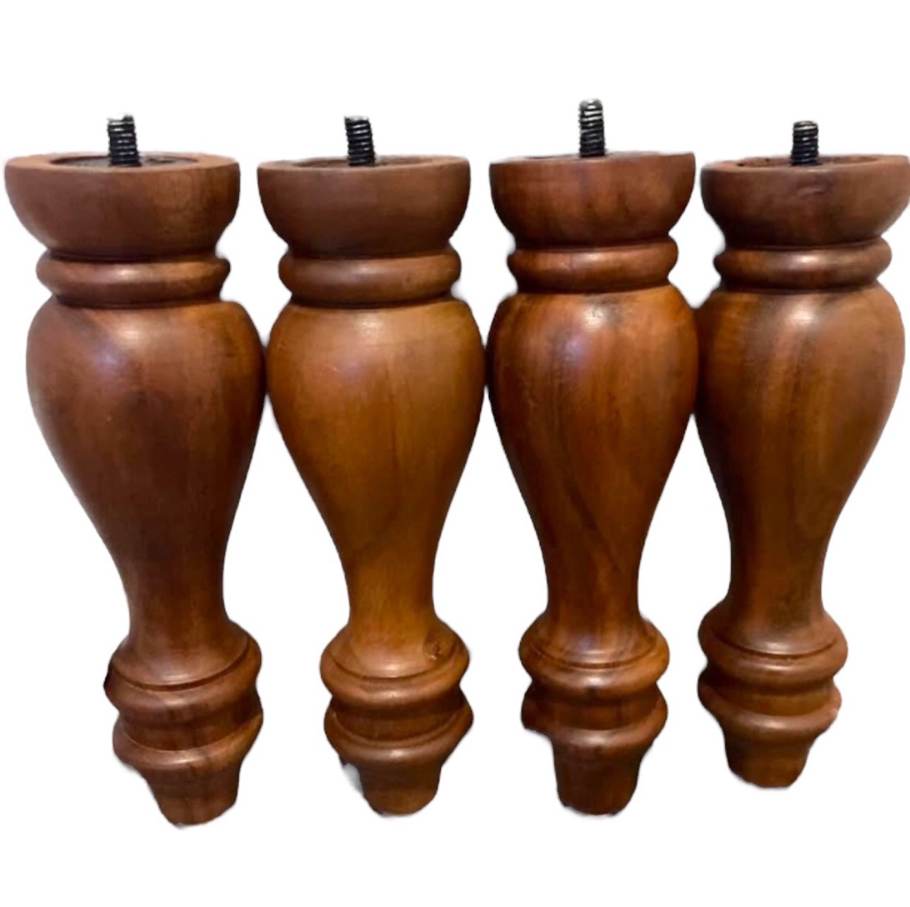 Natural Acacia Wood Finish Furniture Legs - Set of 4