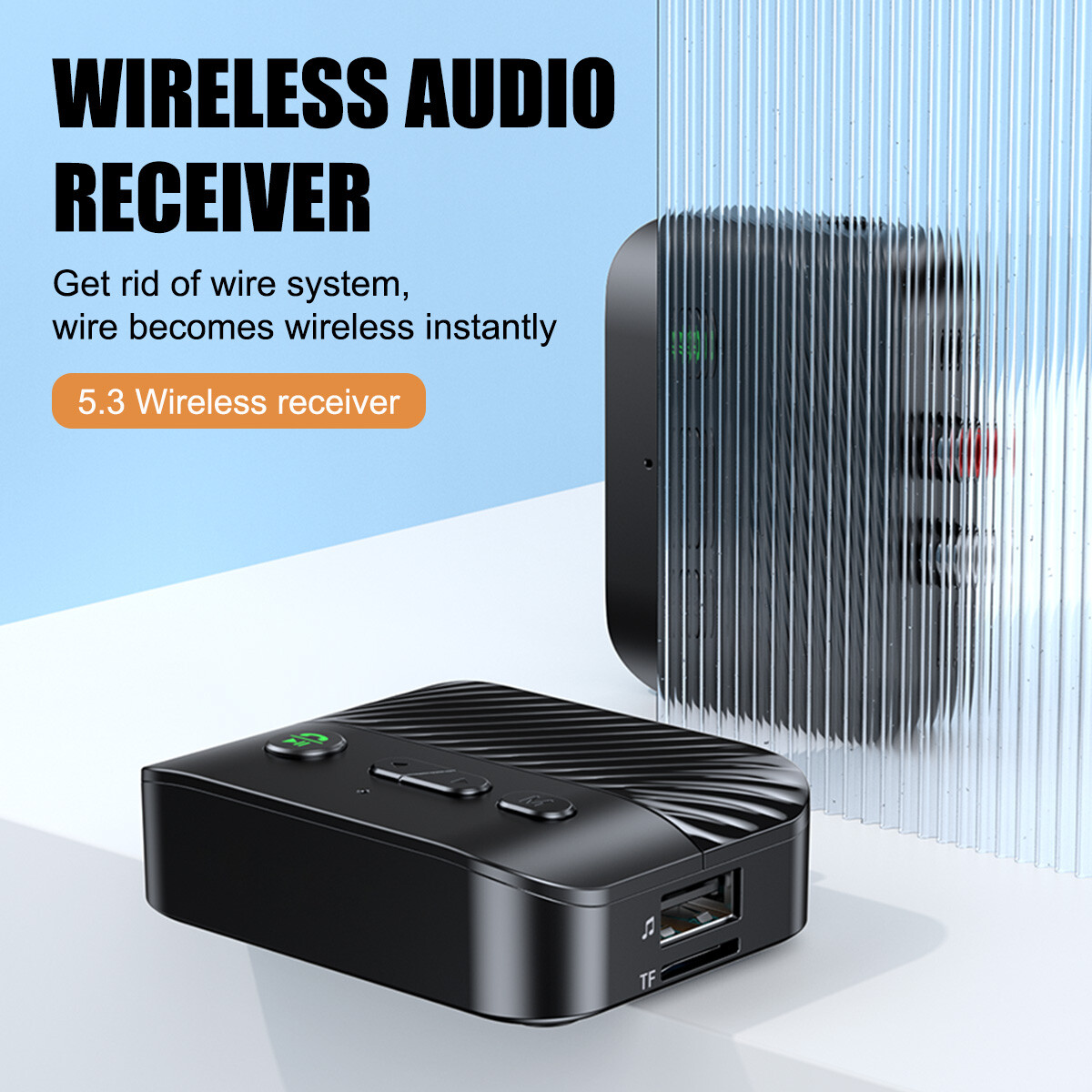 USB Bluetooth 5.3 Transmitter Receiver Wireless AUX to 2RCA Stereo Audio Adapter