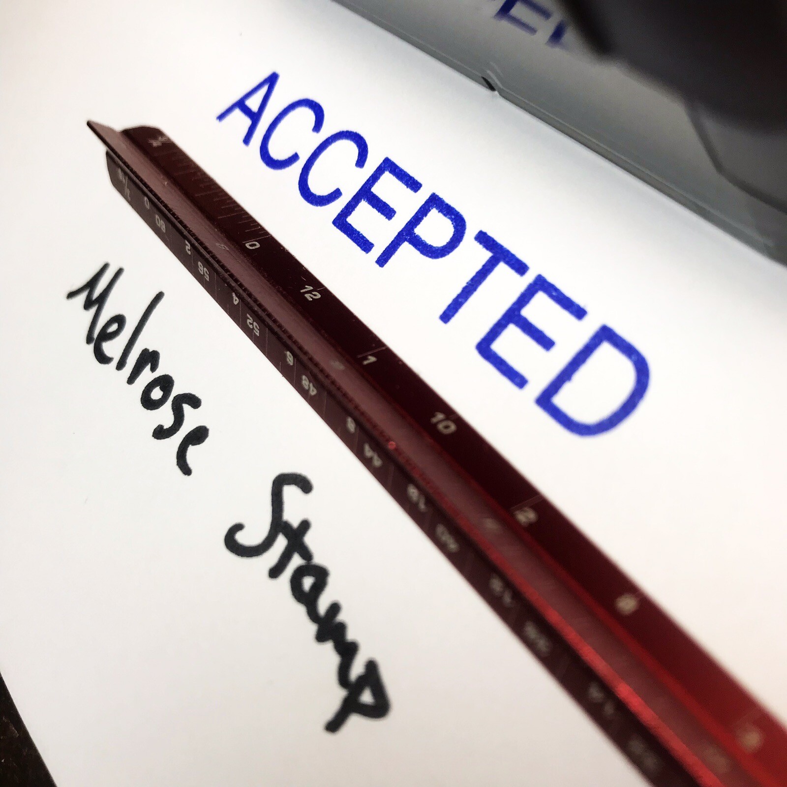 Accepted Rubber Stamp Blue Ink Self Inking Ideal 4913