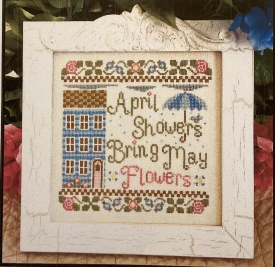 PATTERN April May Flowers Cross Stitch Sampler NEW Country Cottage Needleworks