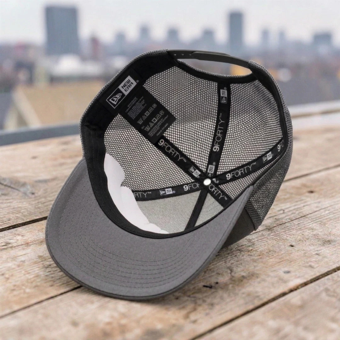 Door Dash Embroidered Logo Trucker Hat Gray Black Mesh Adjustable Cap