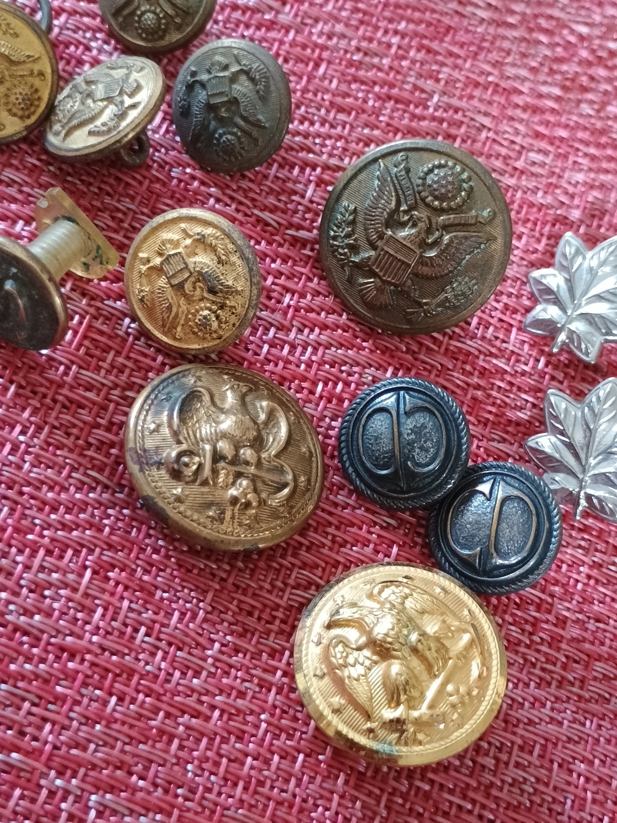 13pc Assorted Vintage Old Military Buttons Tarnished