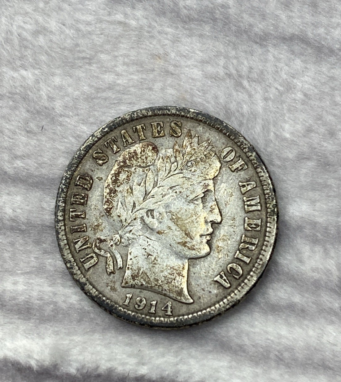 1914 P Barber Dime Great Detail Silver 10c