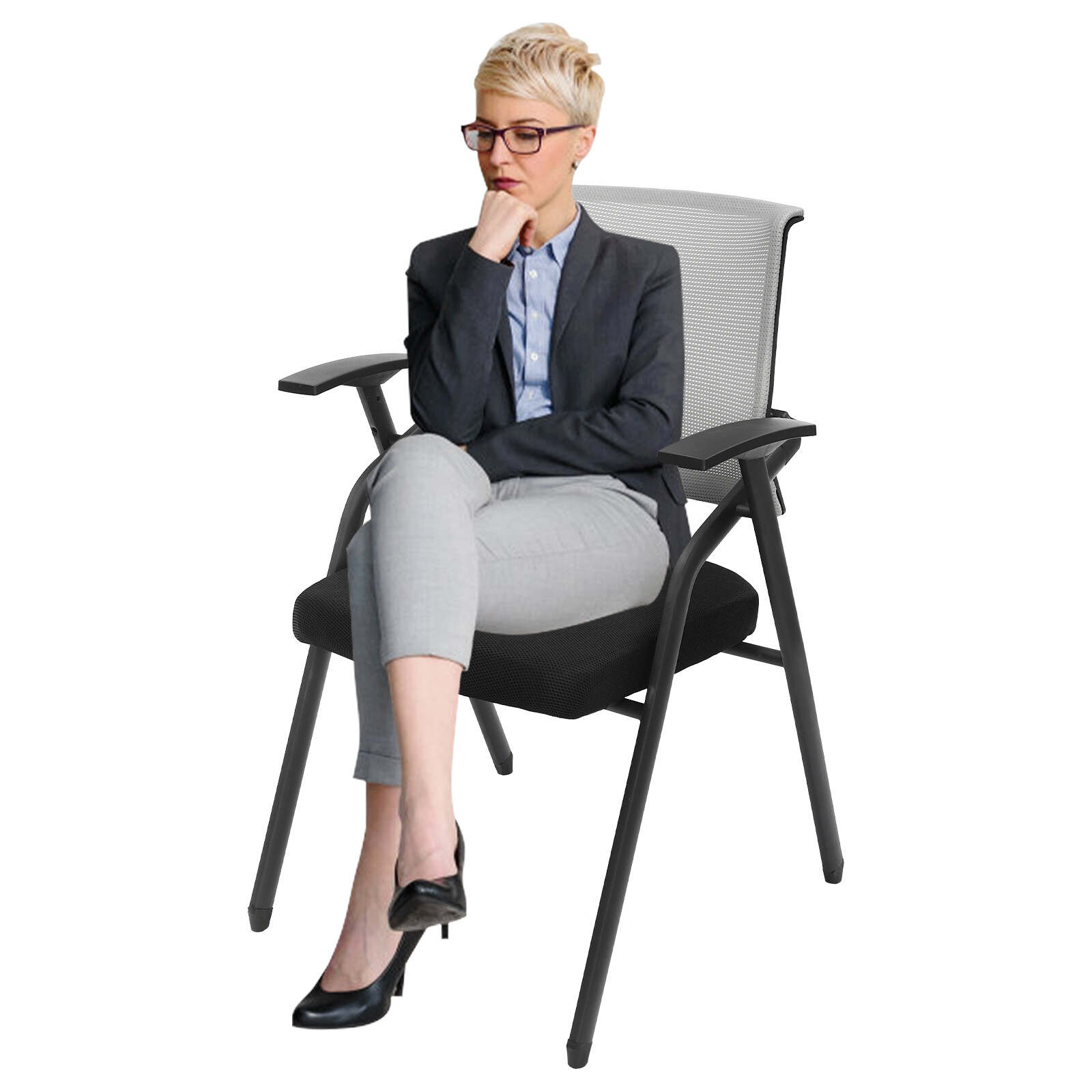 Office Reception Guest Chair Conference Room Reception Chair without Casters
