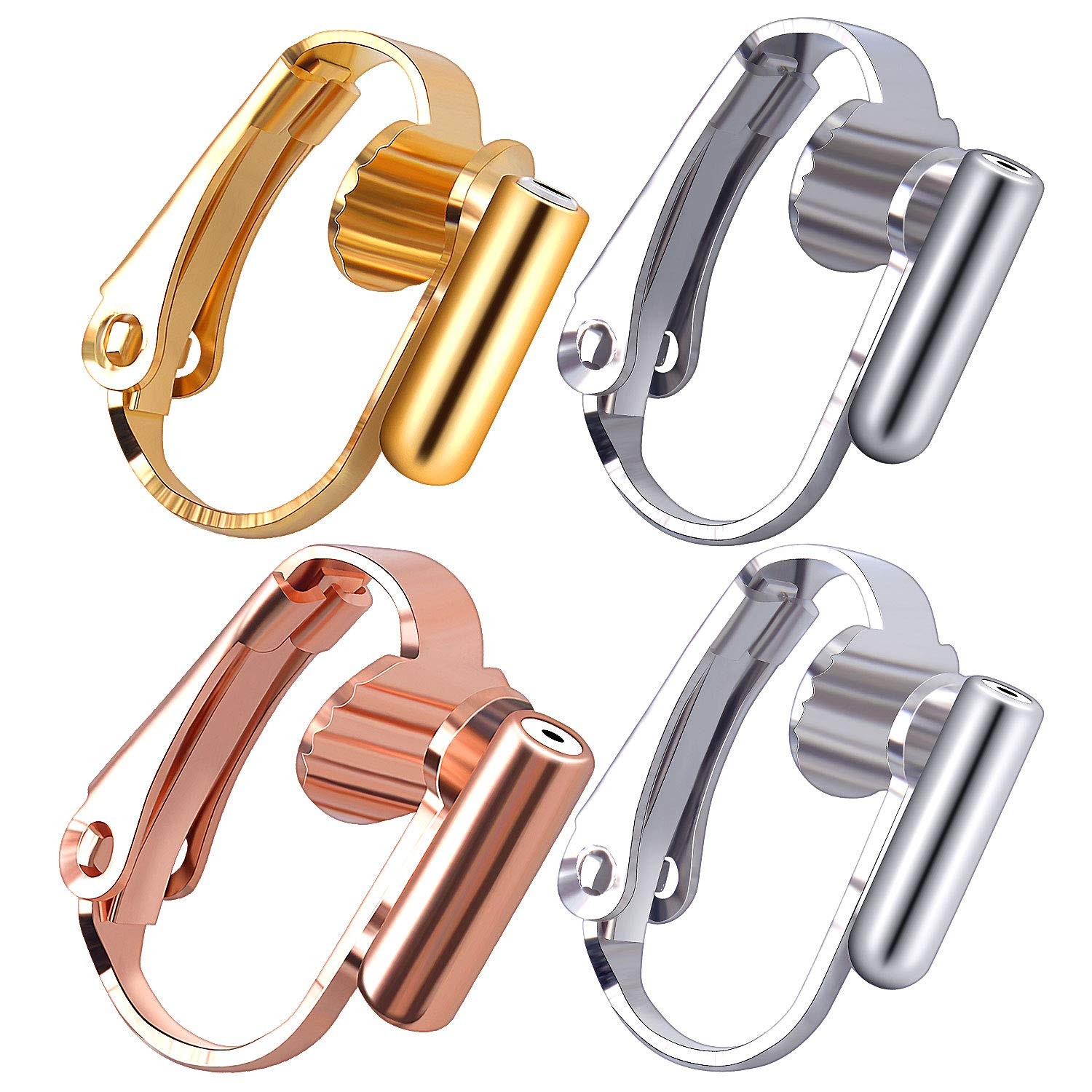 16 Pieces Clip-on Earring Converters Earring Clip Backs Pierced to Clip 4 Colors