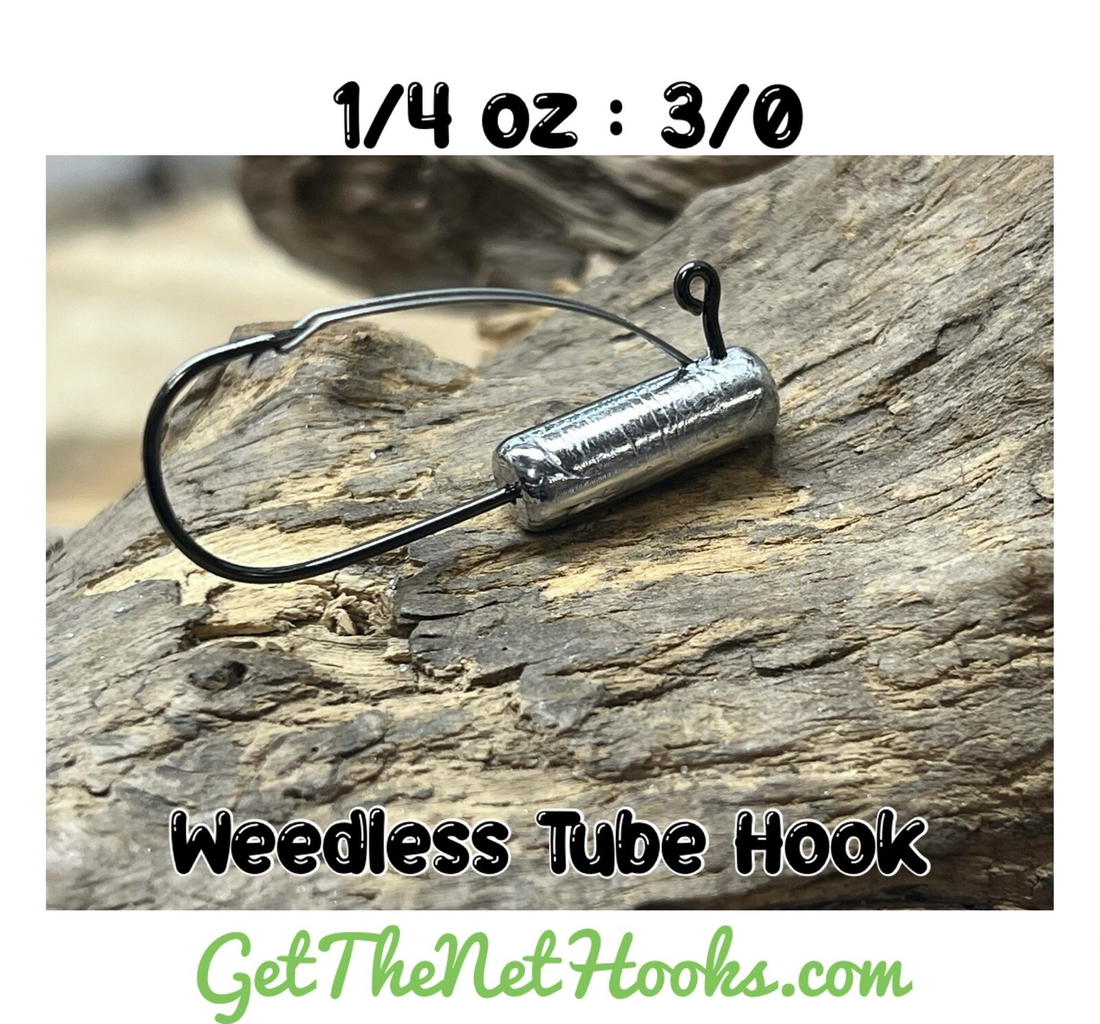 5  Pack 1/4 Oz Weedless Bass Fishing Tube Jig Hook With 3/0 Mustad 32746 Bln