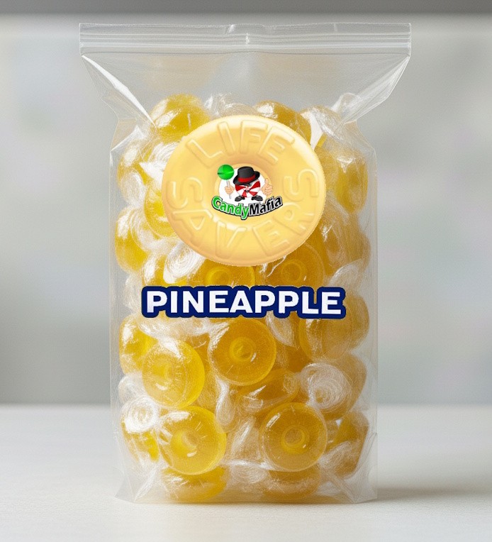 Pineapple Lifesavers PINEAPPLE- 8oz Hard Candy (Individually Wrapped) half pound