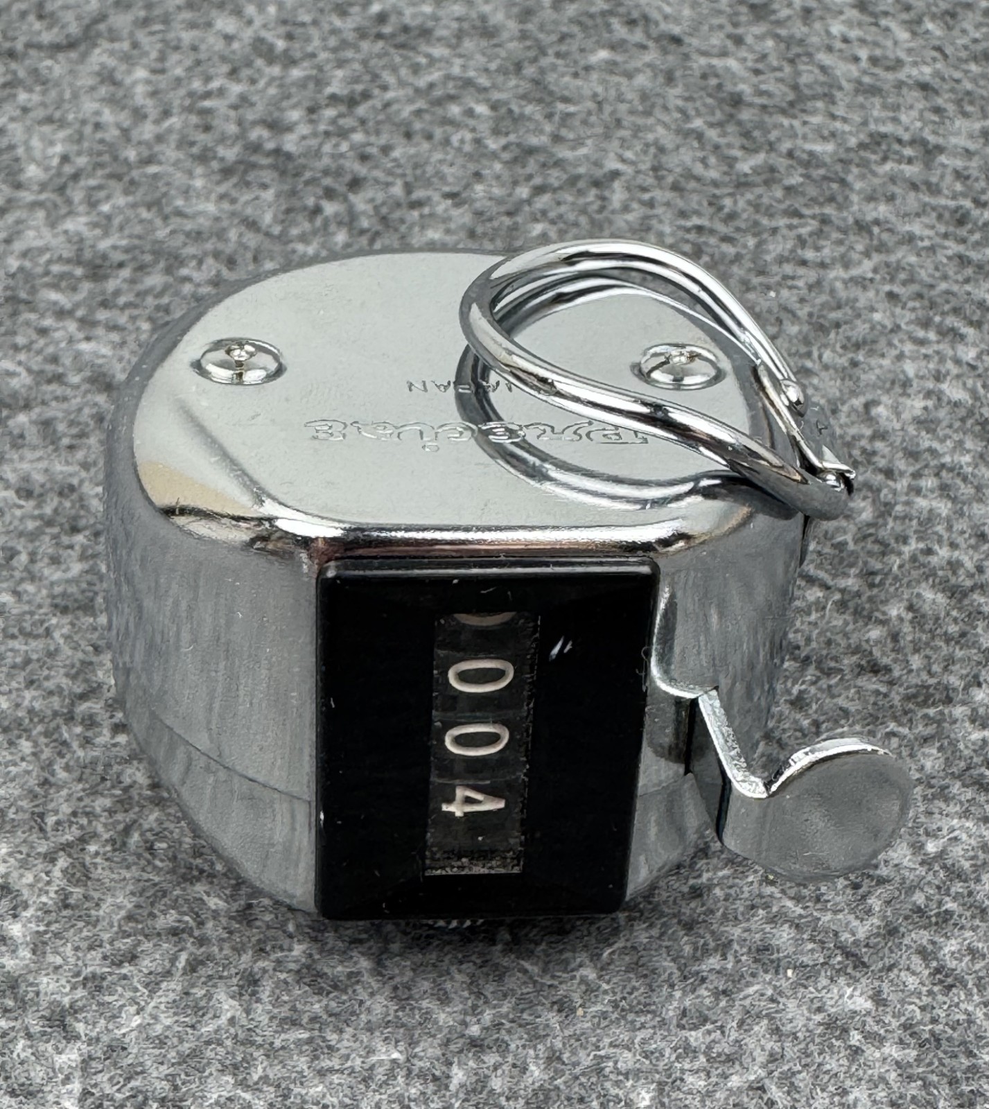 Vintage Precise Japan Hand Tally Counter Chrome Metal Clicker Works