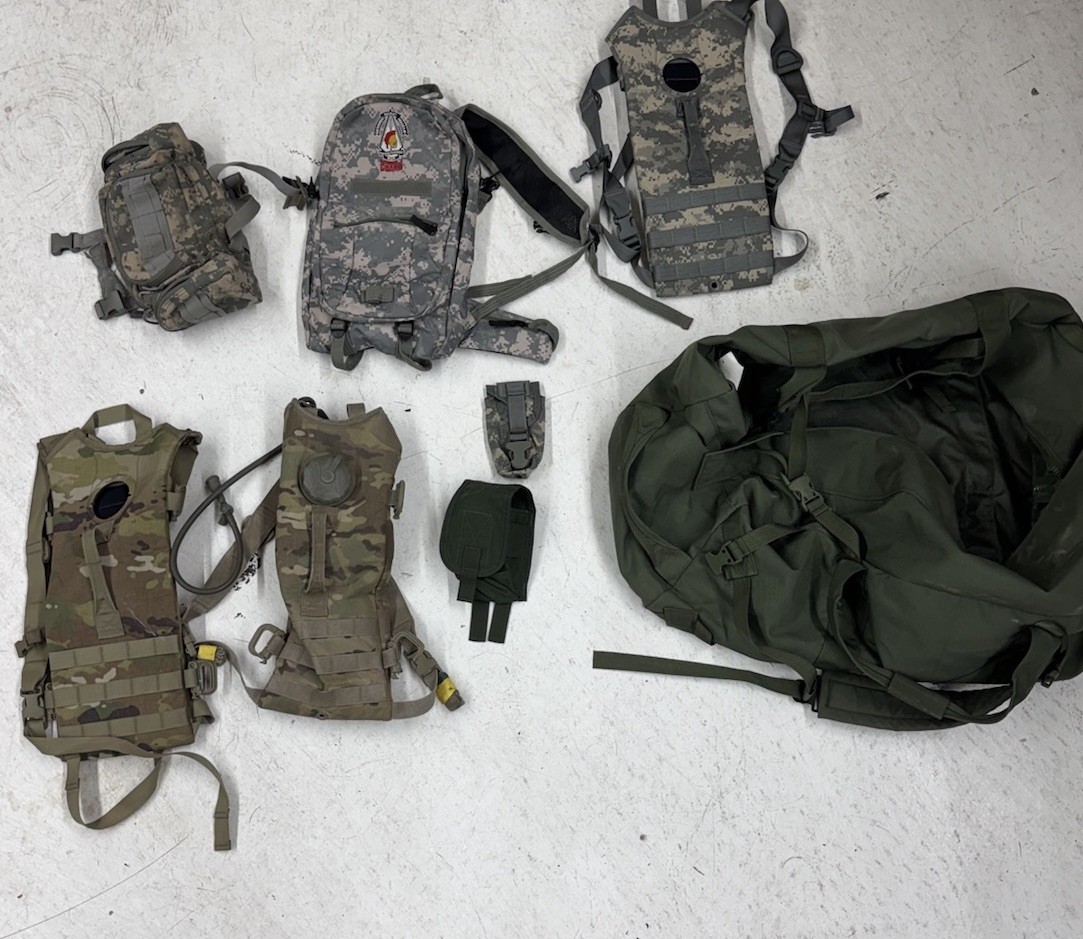 Lot Of Military Accessories Duffle Bag Shoulder Straps Load Bearing Pouch Bags