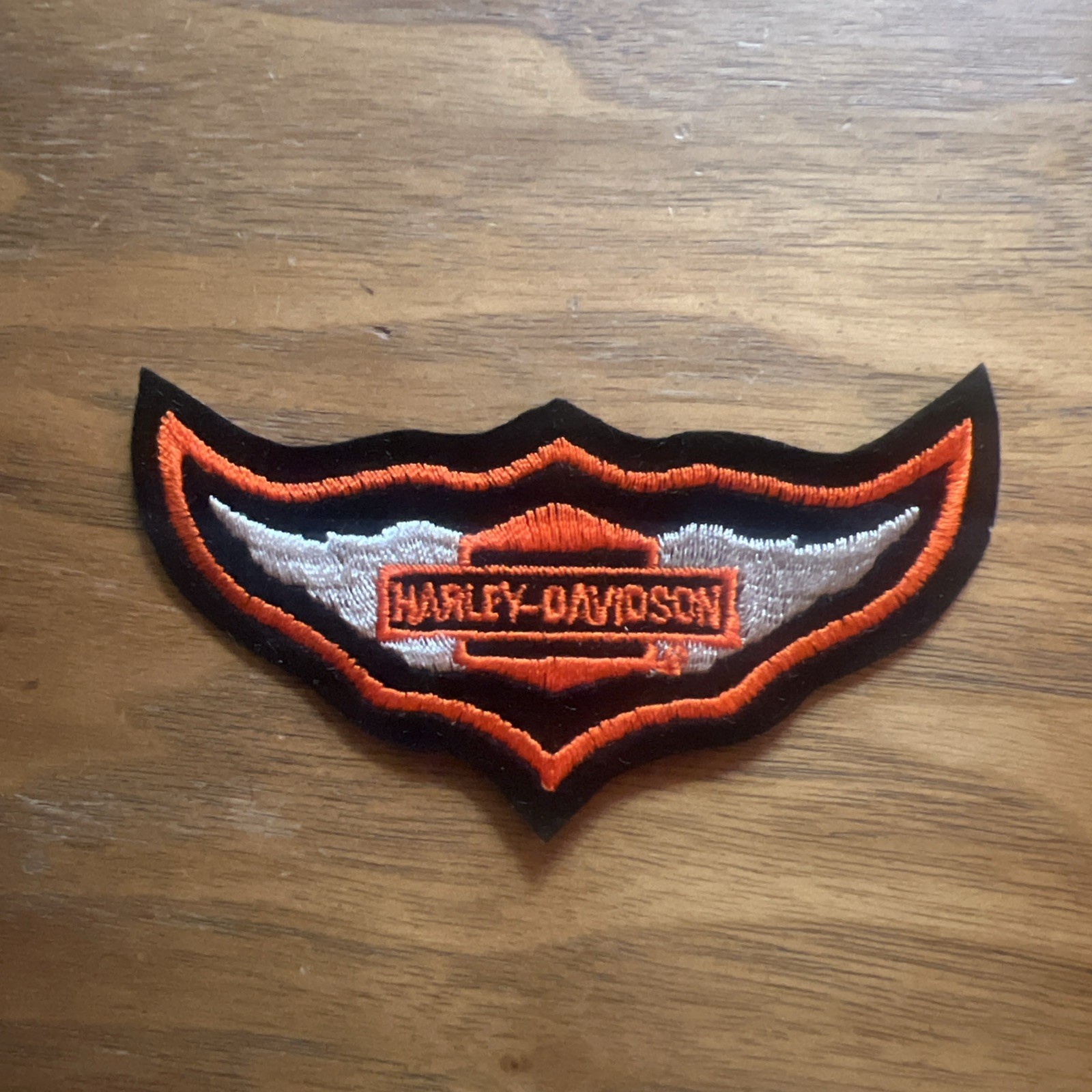 Vintage Harley-Davidson winged embroidered patch Bar and Shield Iron On 3.5”