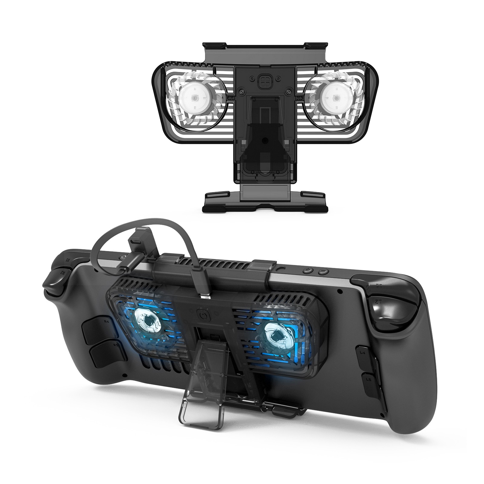 ABS External LED Fan Cooling Holder Bracket For Steam Deck/Switch/Switch OLED