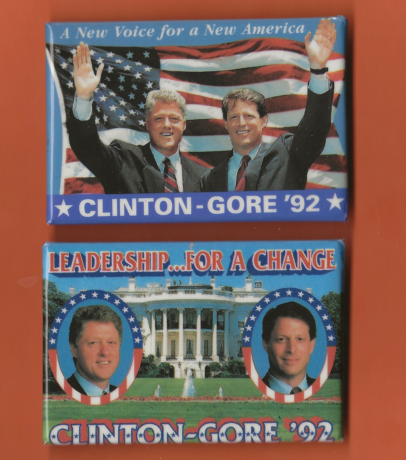 1992 (Lot of 2) Bill Clinton & Al Gore / Presidential Campaign Buttons (L3)