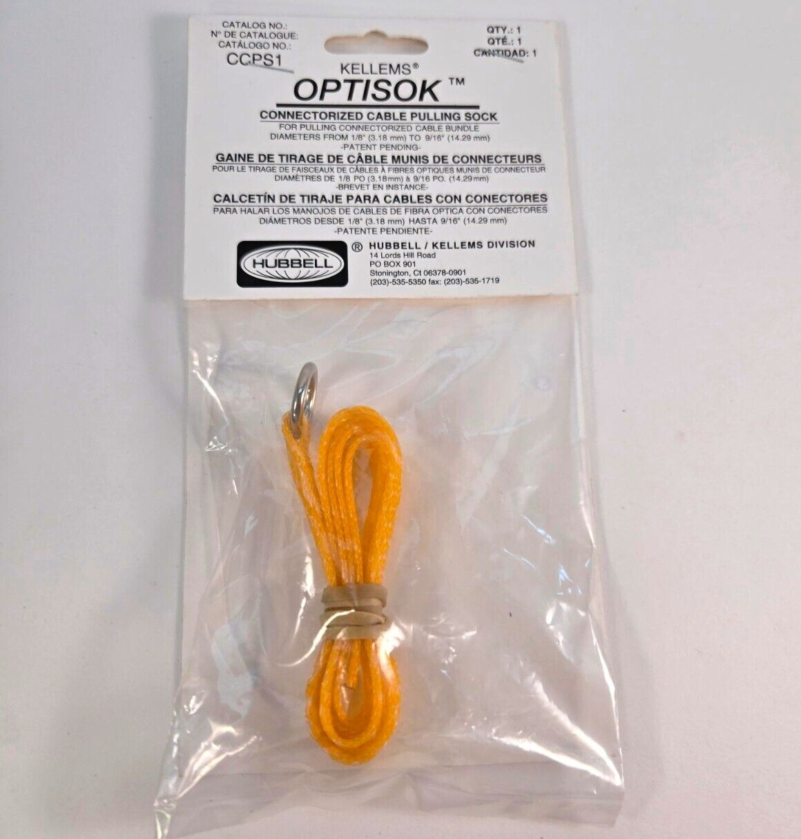 Hubbell Wiring Device OPTISOK KELLEMS CCPS1 Fiber Optic Cable Pulling Grip Ring