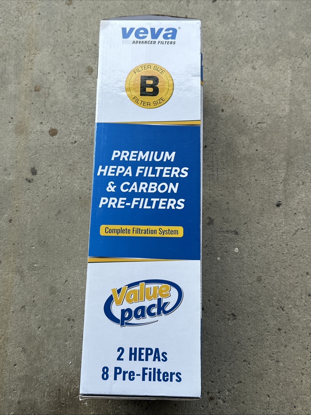 VEVA Filter B Premium HEPA 2 Filters & 8 Carbon Pre Filters GG4825-2 New Open Bx